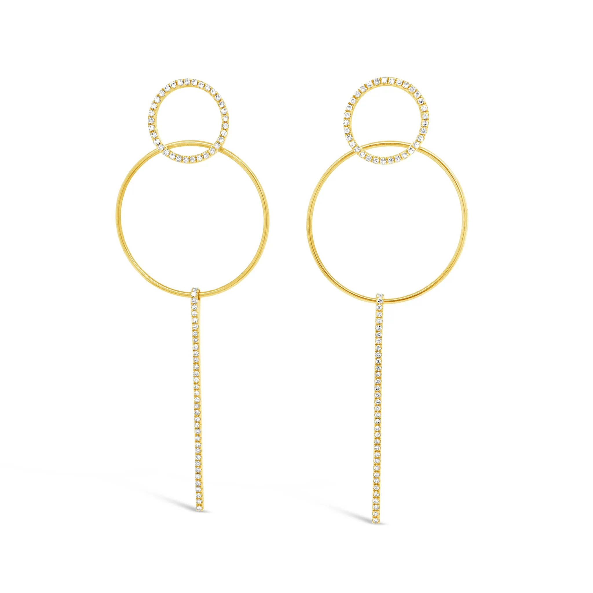 Diamond Hoop Dangle Cocktail Earrings