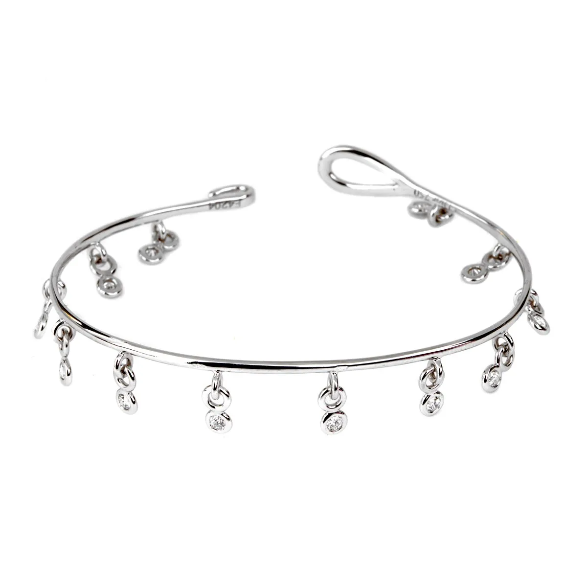 Dior Dangling Diamond White Gold Bangle Bracelet