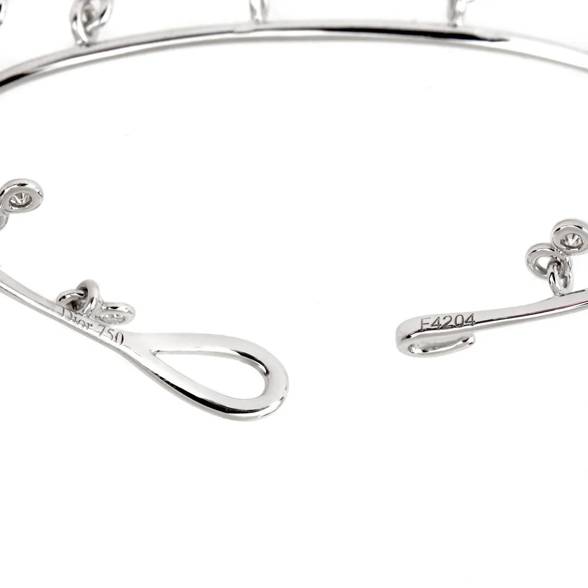 Dior Dangling Diamond White Gold Bangle Bracelet