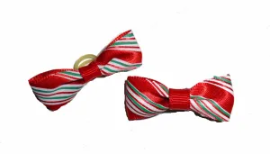 Dog Hair Bows-Candy Cane Stripe Bow Ties