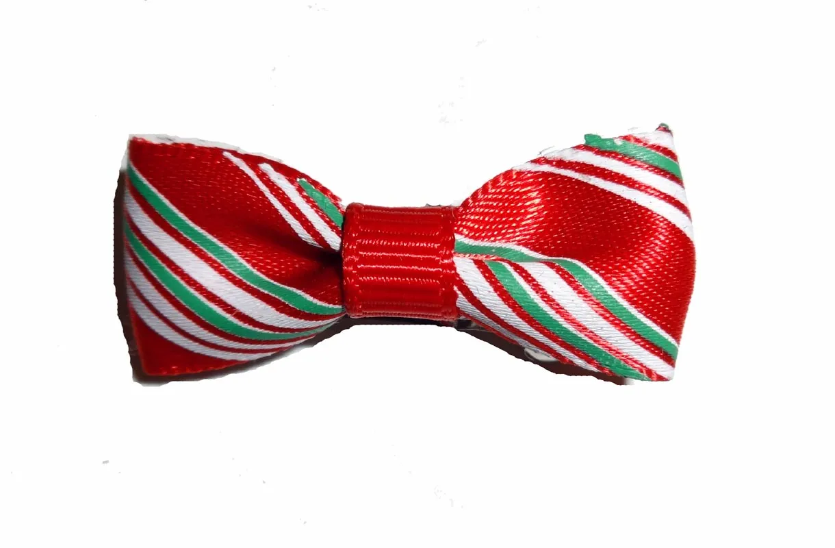 Dog Hair Bows-Candy Cane Stripe Bow Ties