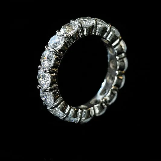 Elana Clear Diamond Eternity Stackable Ring | 6ct | Sterling Silver