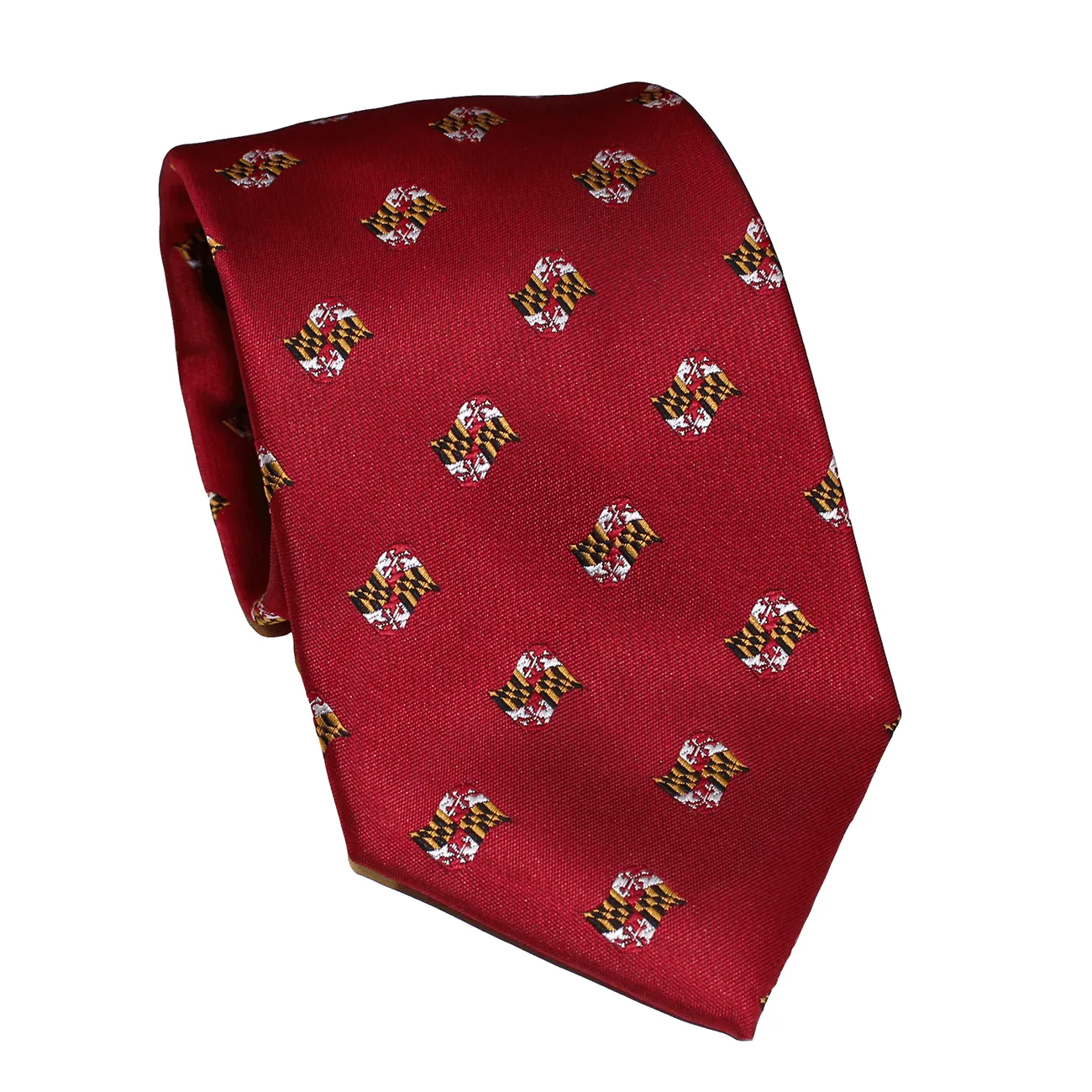 Embroidered Waving Maryland Flag (Red) / Tie