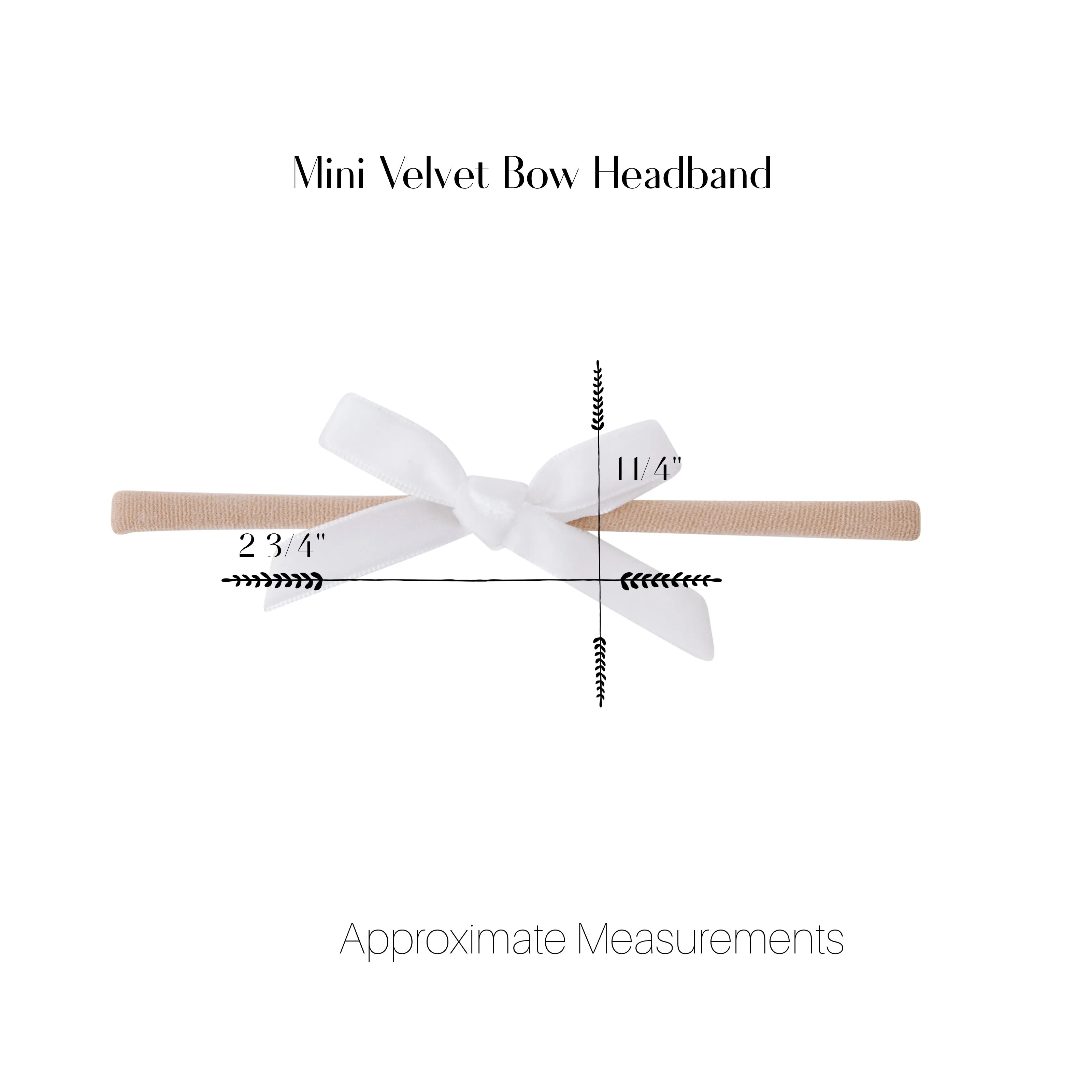 EVIE Velvet MINI Bow on Skinny Nylon Headband - Willow