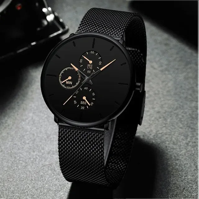 Fashion Business Watches For Men Top Brand Luxury Steel