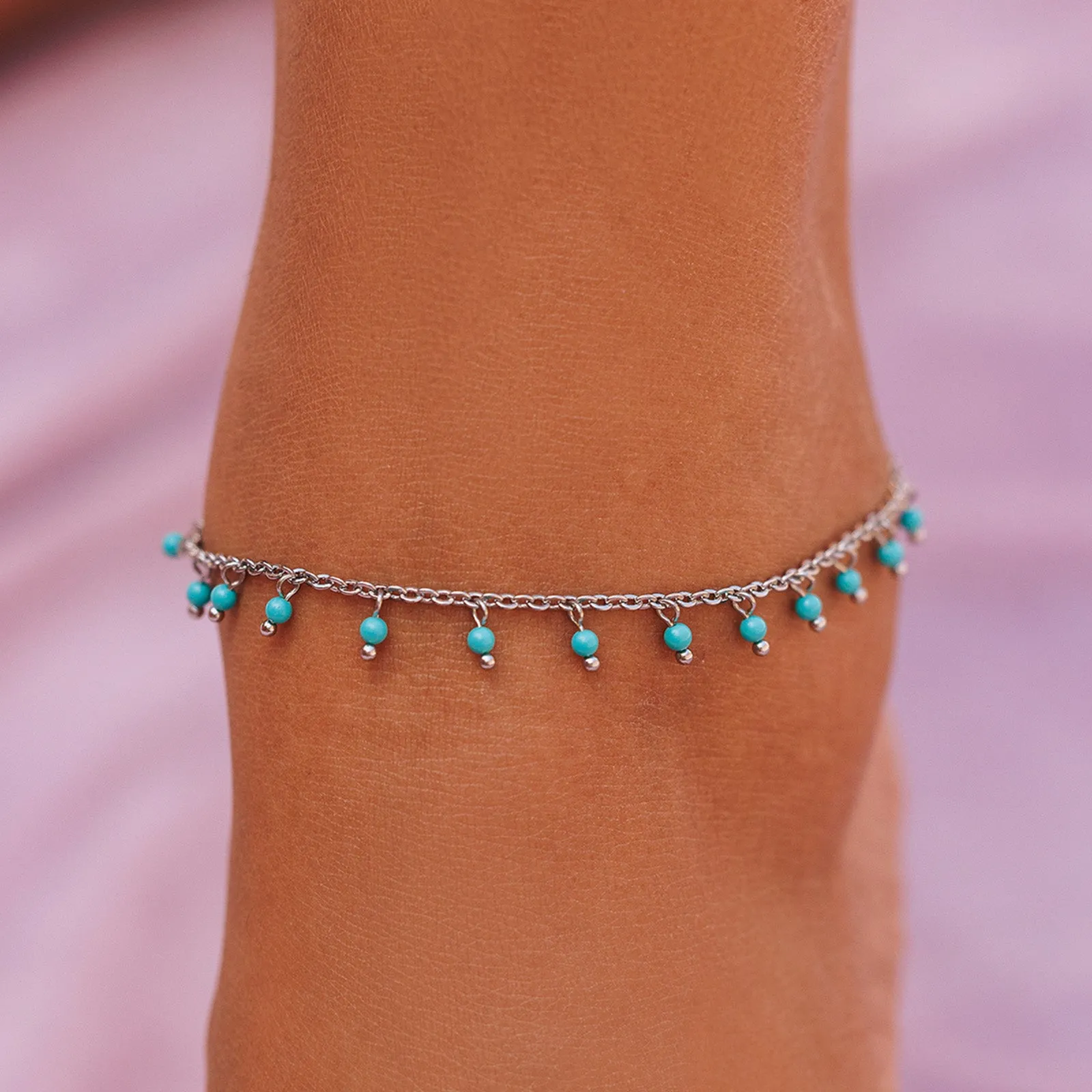 Floating Gemstone Anklet