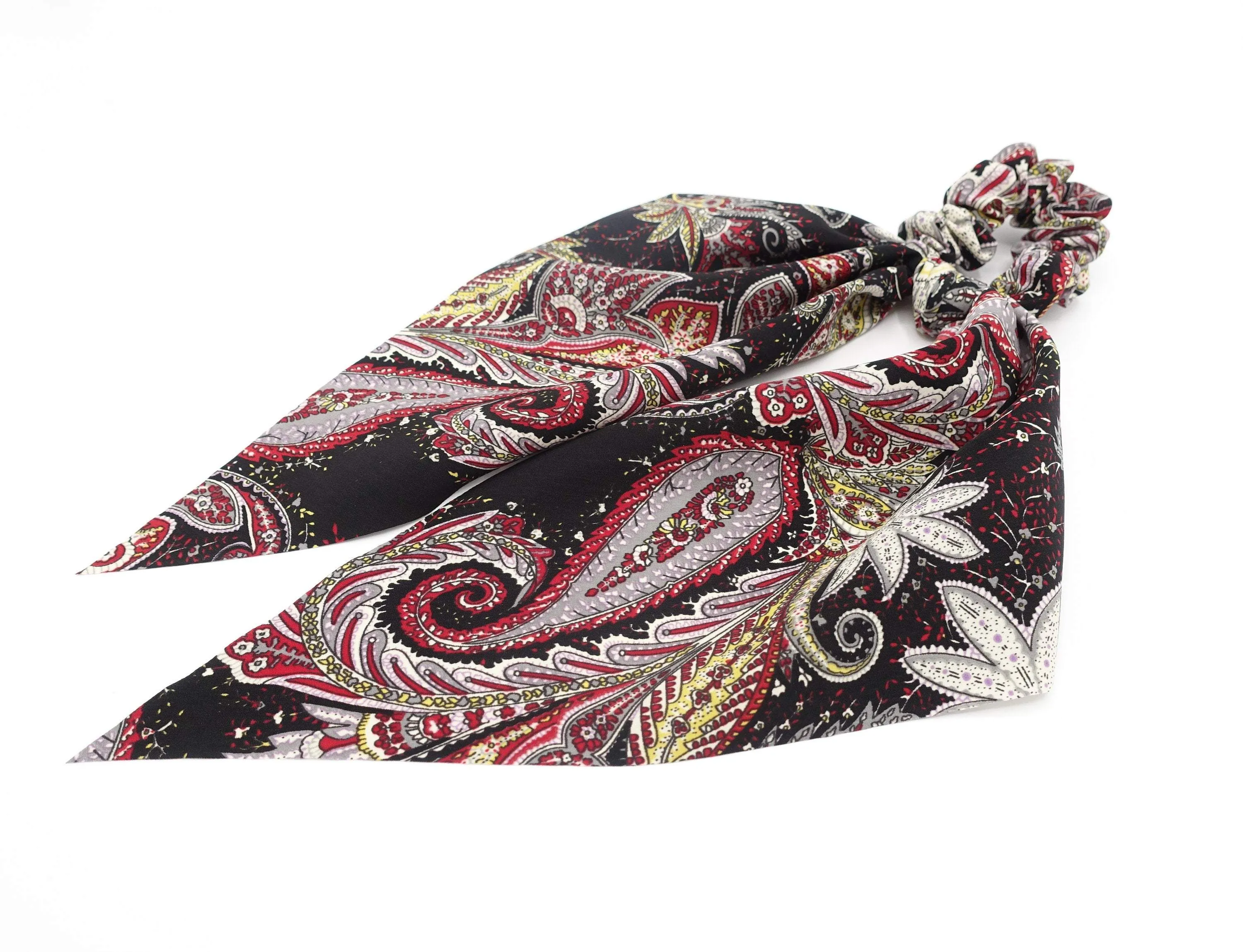 floral paisley print scrunchies wing knot hair elastic scrunchy for women