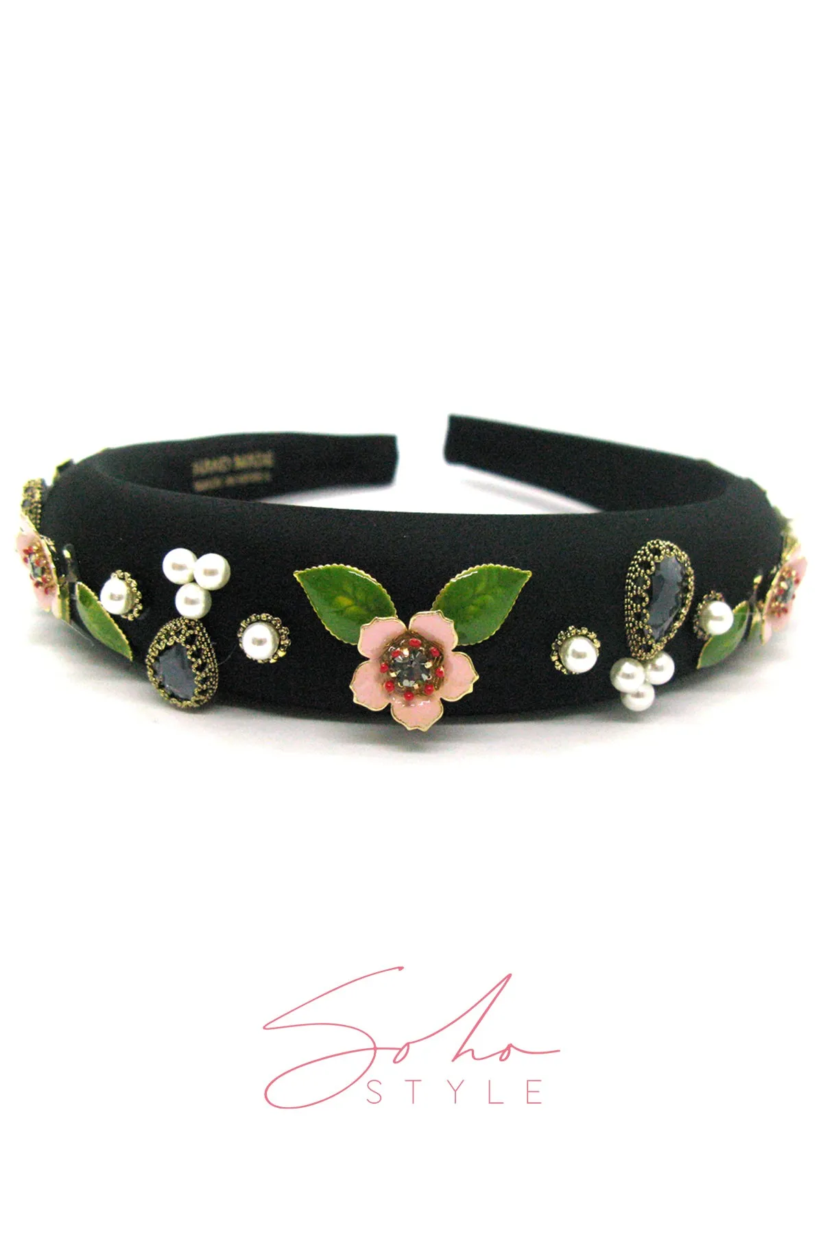 Flower and Pearl Stone Headband