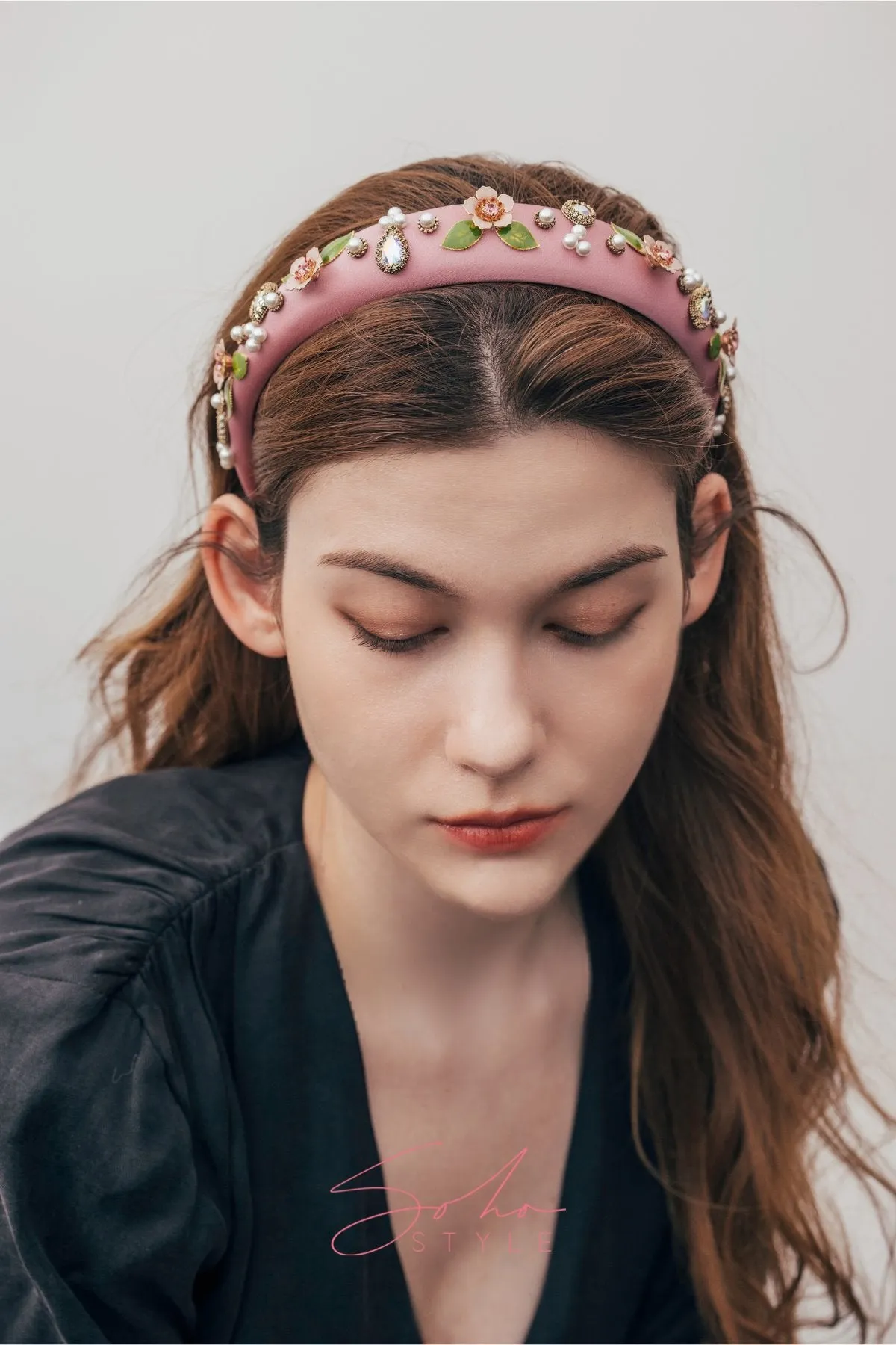 Flower and Pearl Stone Headband