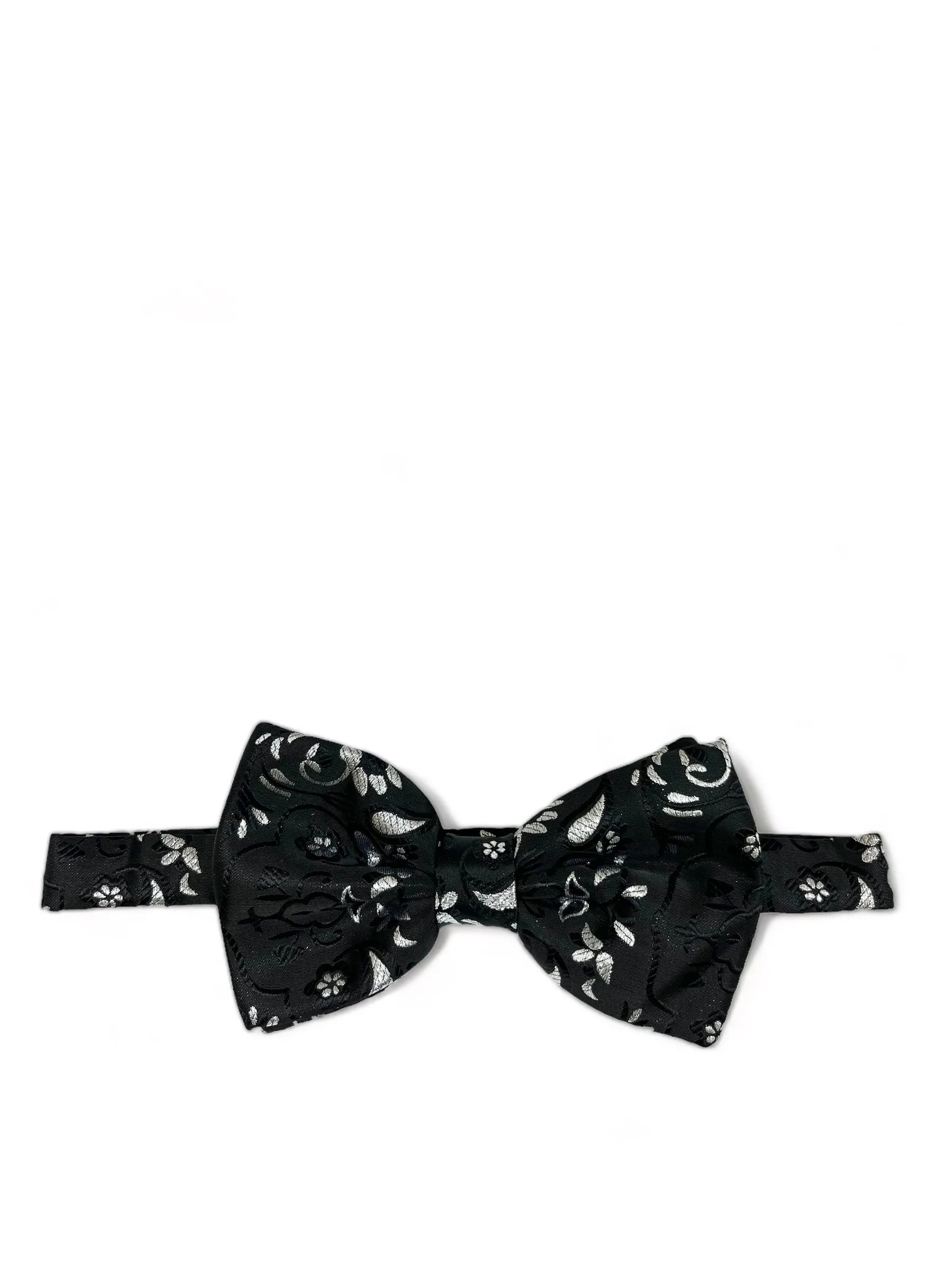 Formal Black and Silver Bow Tie Set