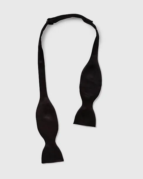 FRANCESCO TOME TYOFT-01 SELF TIE PLAIN BLACK SILK BOW