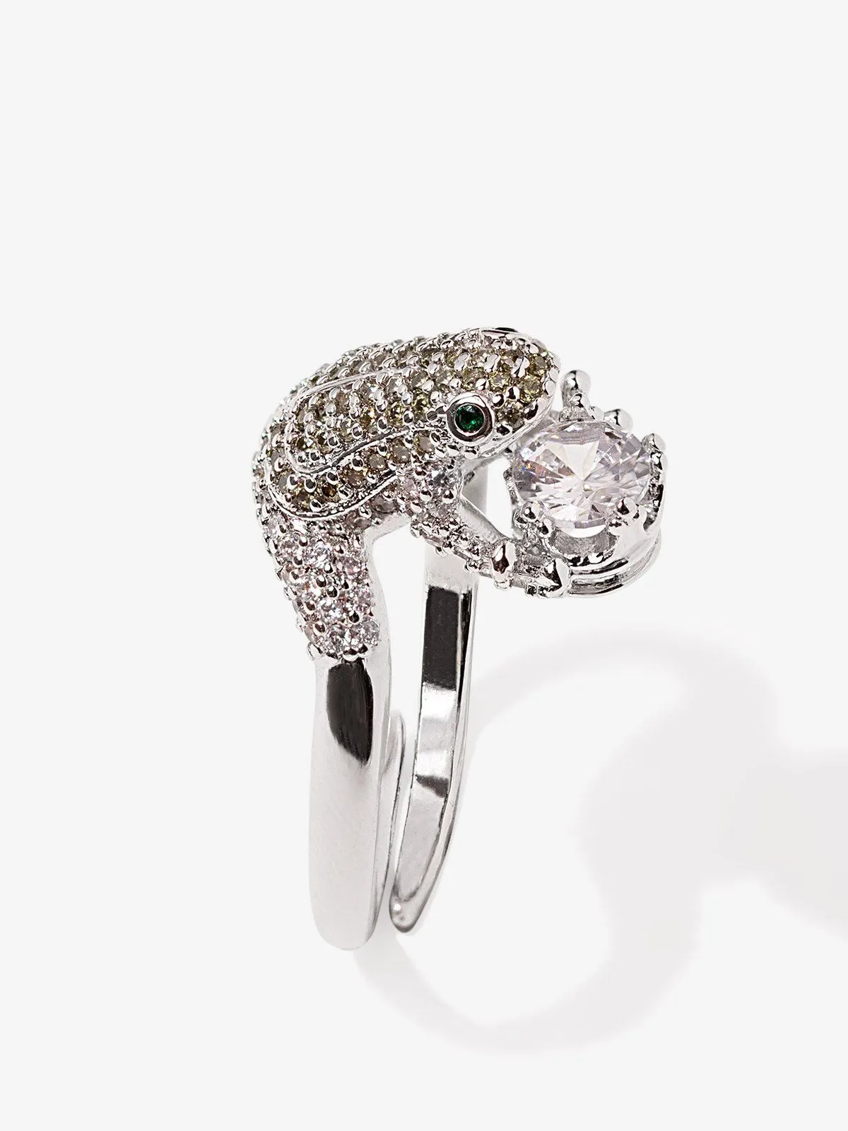 Frog Ring With Sparkling CZ Stones