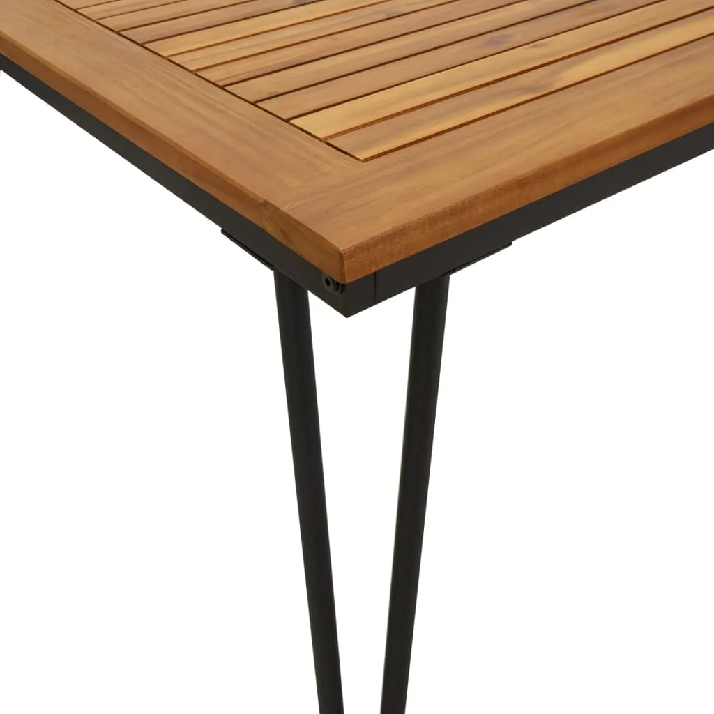 Garden Table with Hairpin Legs 160x80x75 cm Solid Wood Acacia