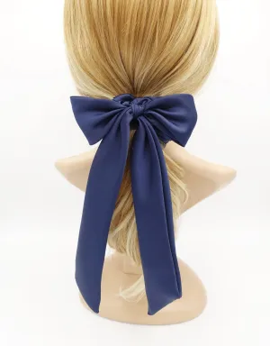 glossy satin tail bow knot scrunchies hair tie elastic scrunchy accessory for women