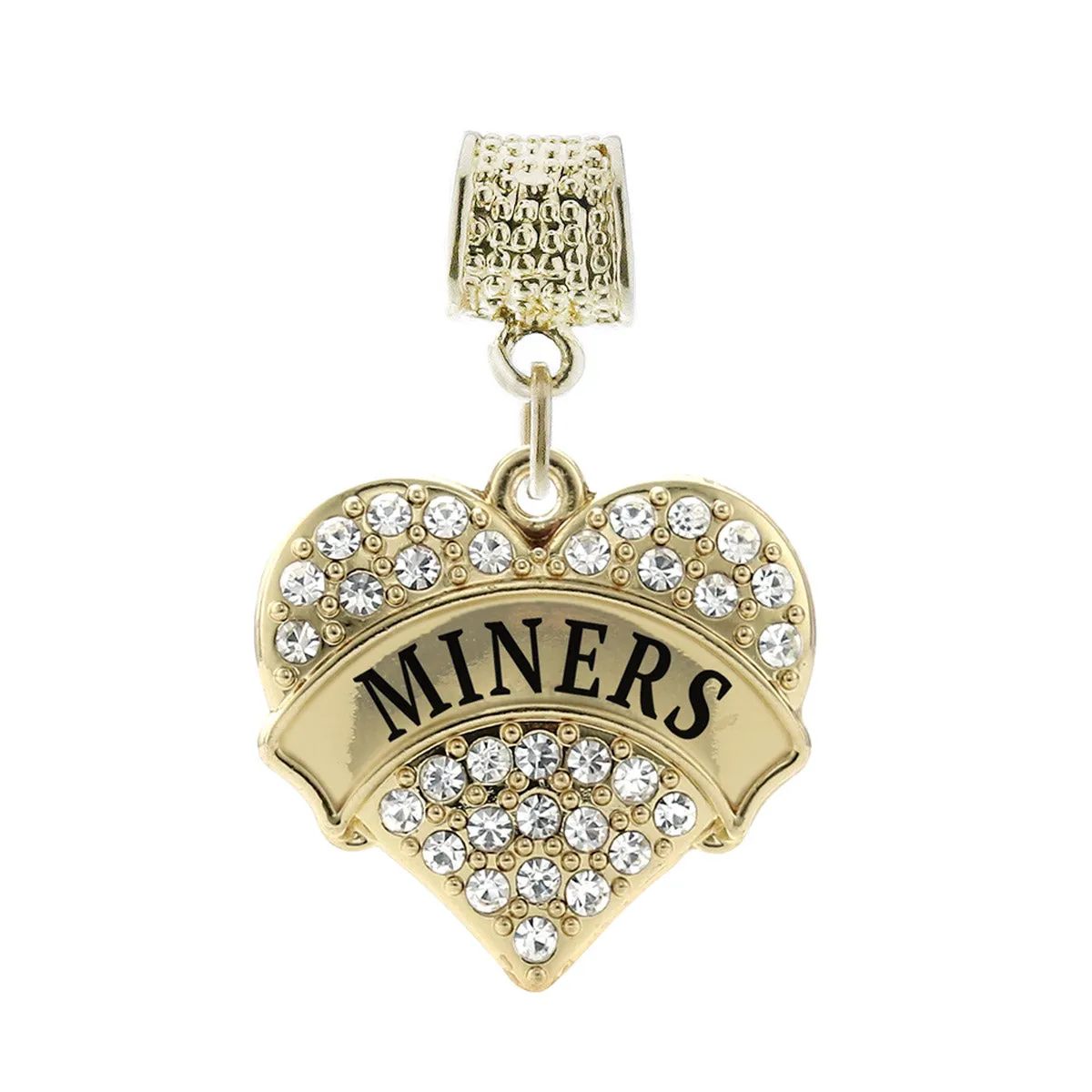 Gold Miners Pave Heart Memory Charm