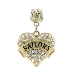 Gold Sailors Pave Heart Memory Charm