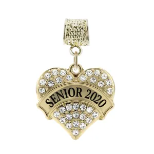 Gold Senior 2020 Pave Heart Memory Charm