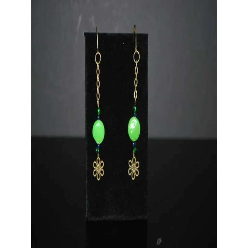 Green Antique Dangle Boho Earrings