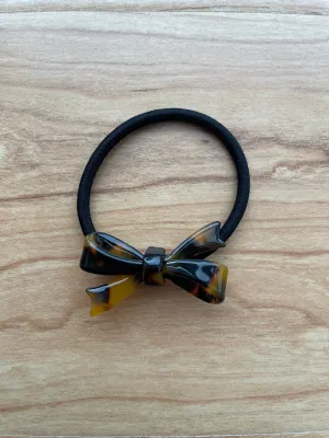 Hair Elastic | Tortoise Bow | Dark