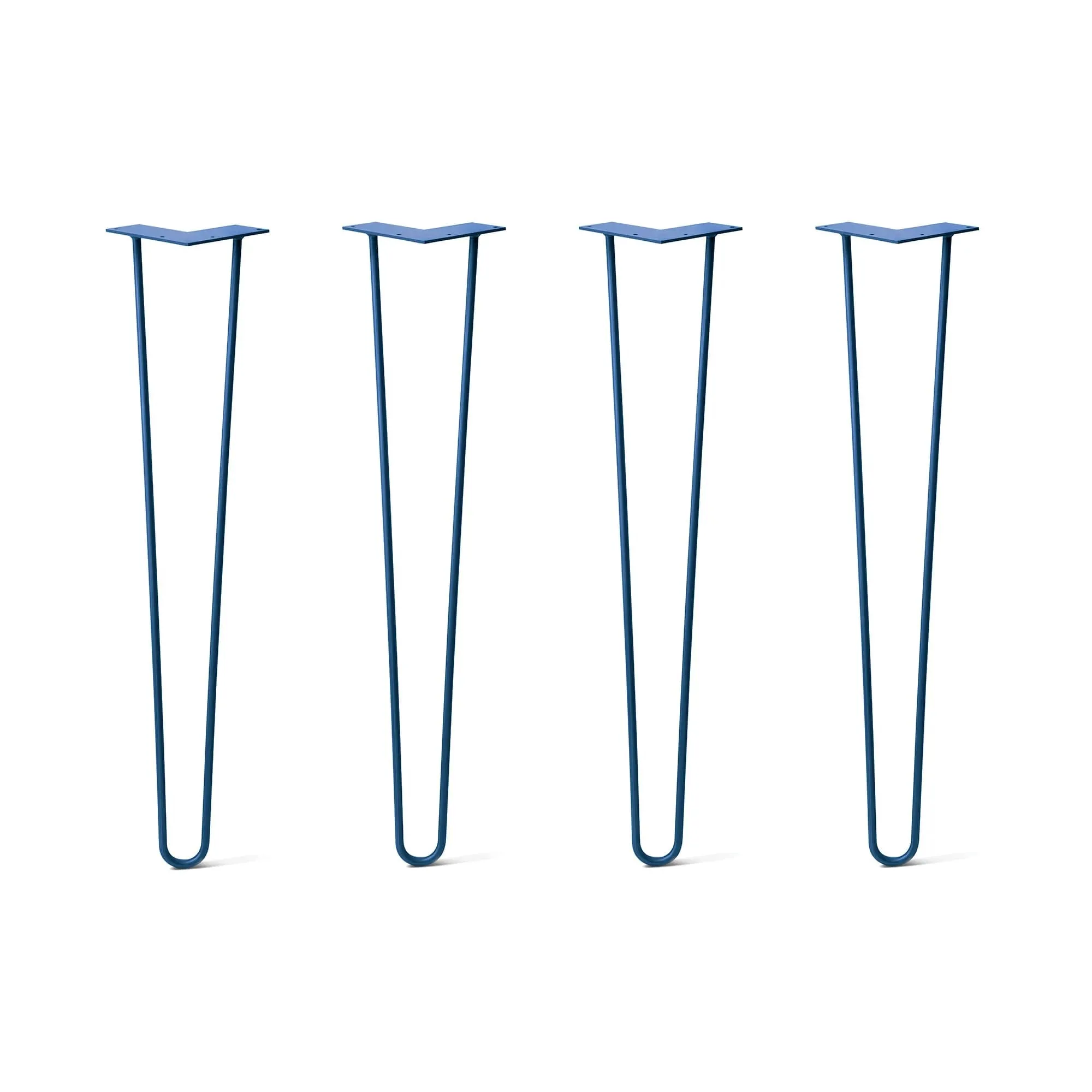 Hairpin Legs Set of 4, 2-Rod Design - Midnight Blue (Navy) Powder Coated Finish