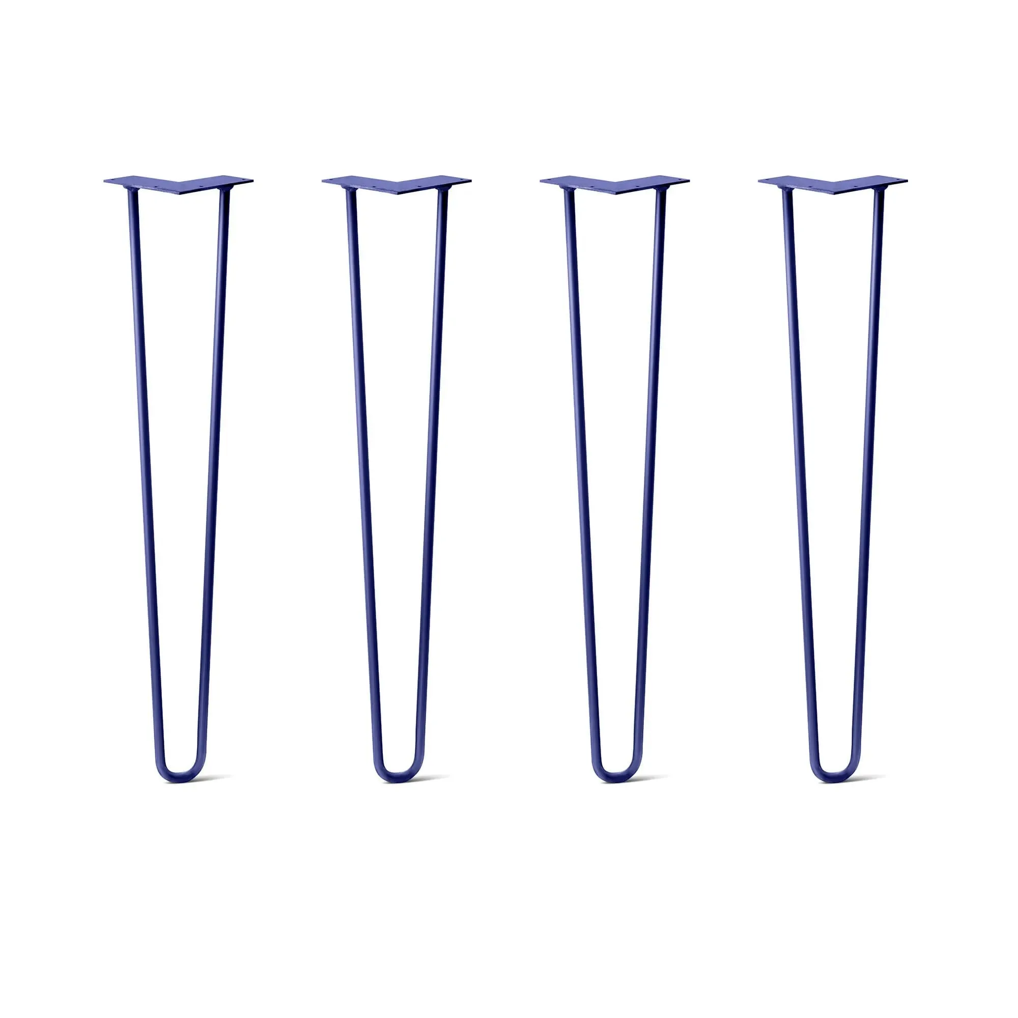 Hairpin Legs Set of 4, 2-Rod Design - Midnight Blue (Navy) Powder Coated Finish