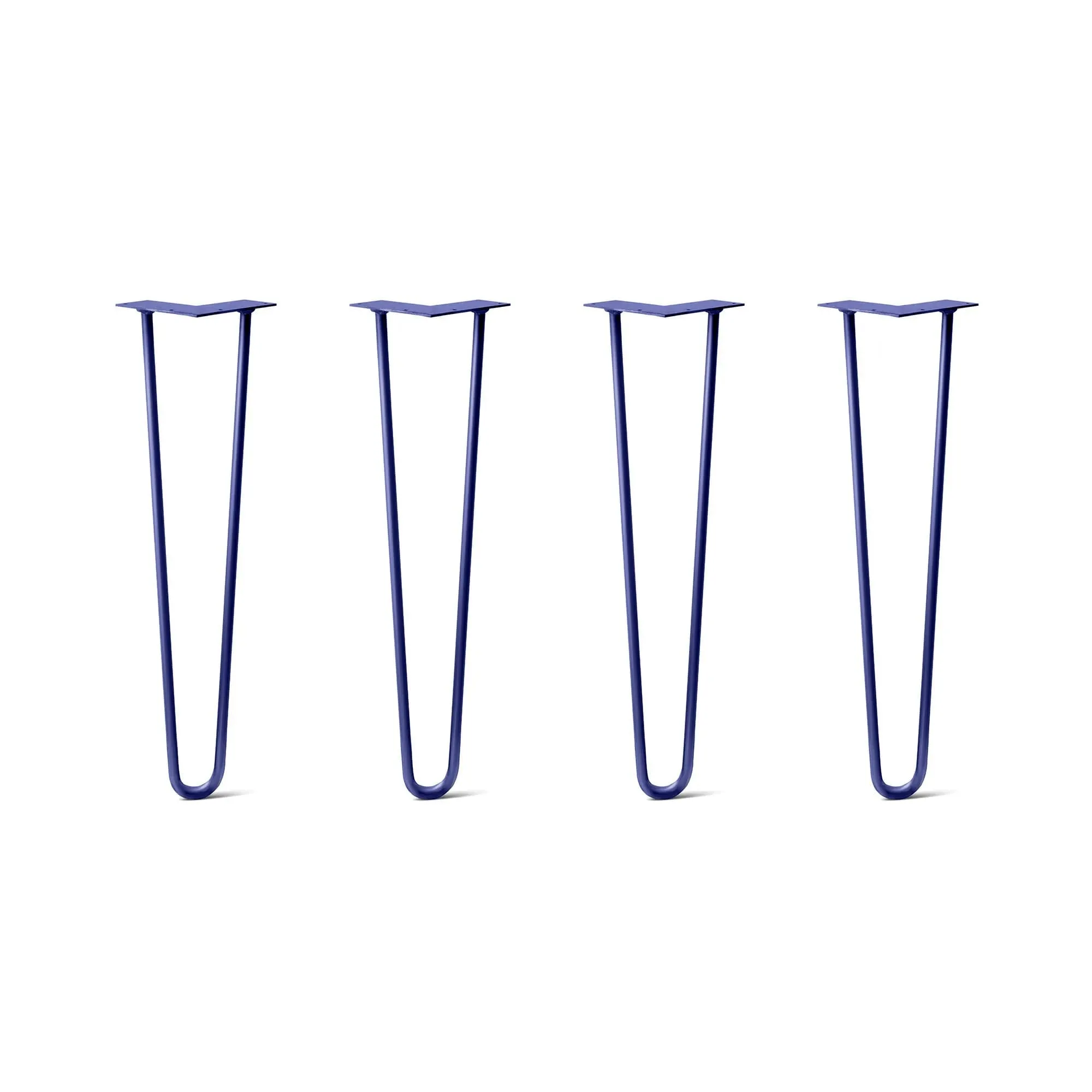 Hairpin Legs Set of 4, 2-Rod Design - Midnight Blue (Navy) Powder Coated Finish