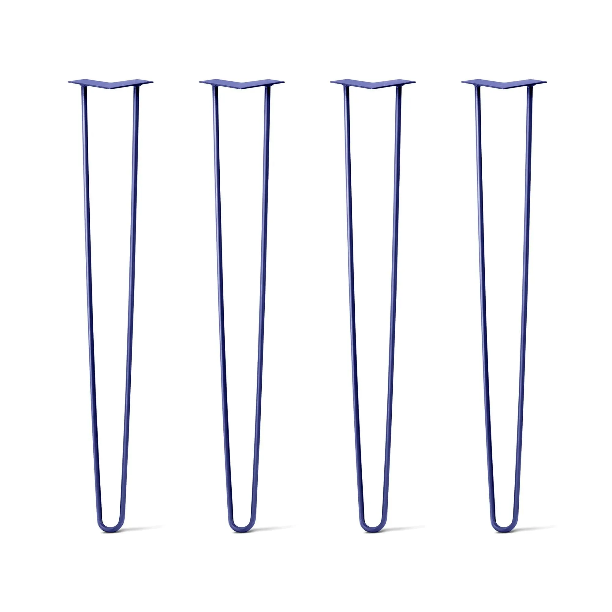 Hairpin Legs Set of 4, 2-Rod Design - Midnight Blue (Navy) Powder Coated Finish