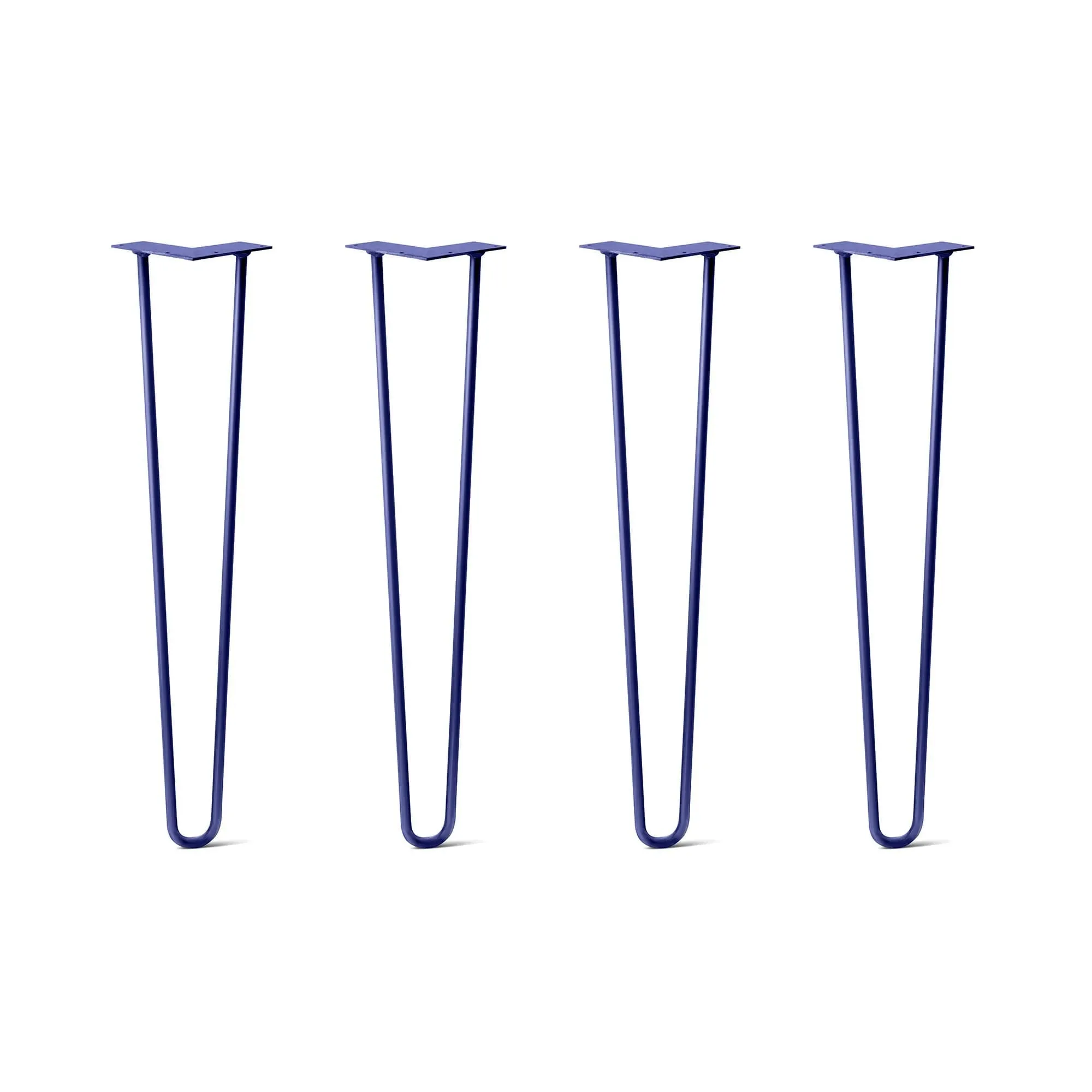 Hairpin Legs Set of 4, 2-Rod Design - Midnight Blue (Navy) Powder Coated Finish