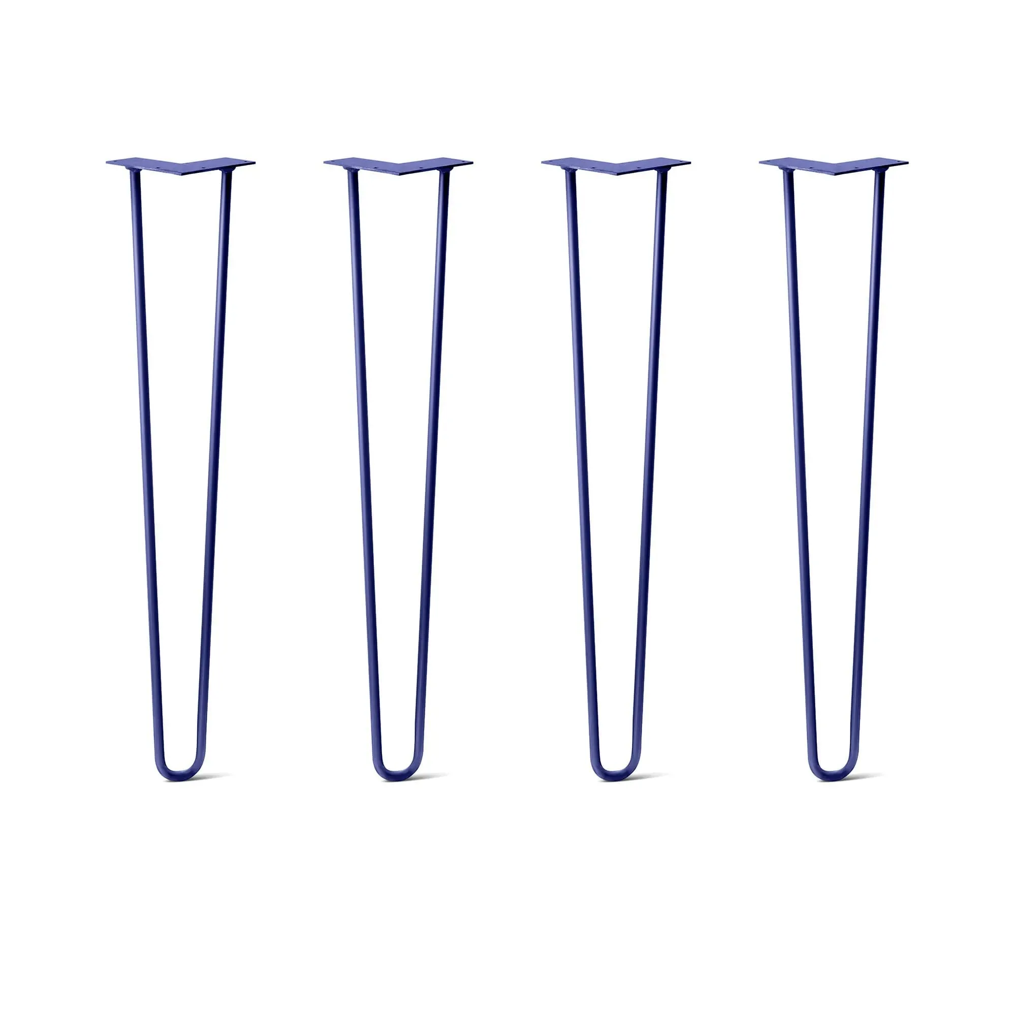 Hairpin Legs Set of 4, 2-Rod Design - Midnight Blue (Navy) Powder Coated Finish