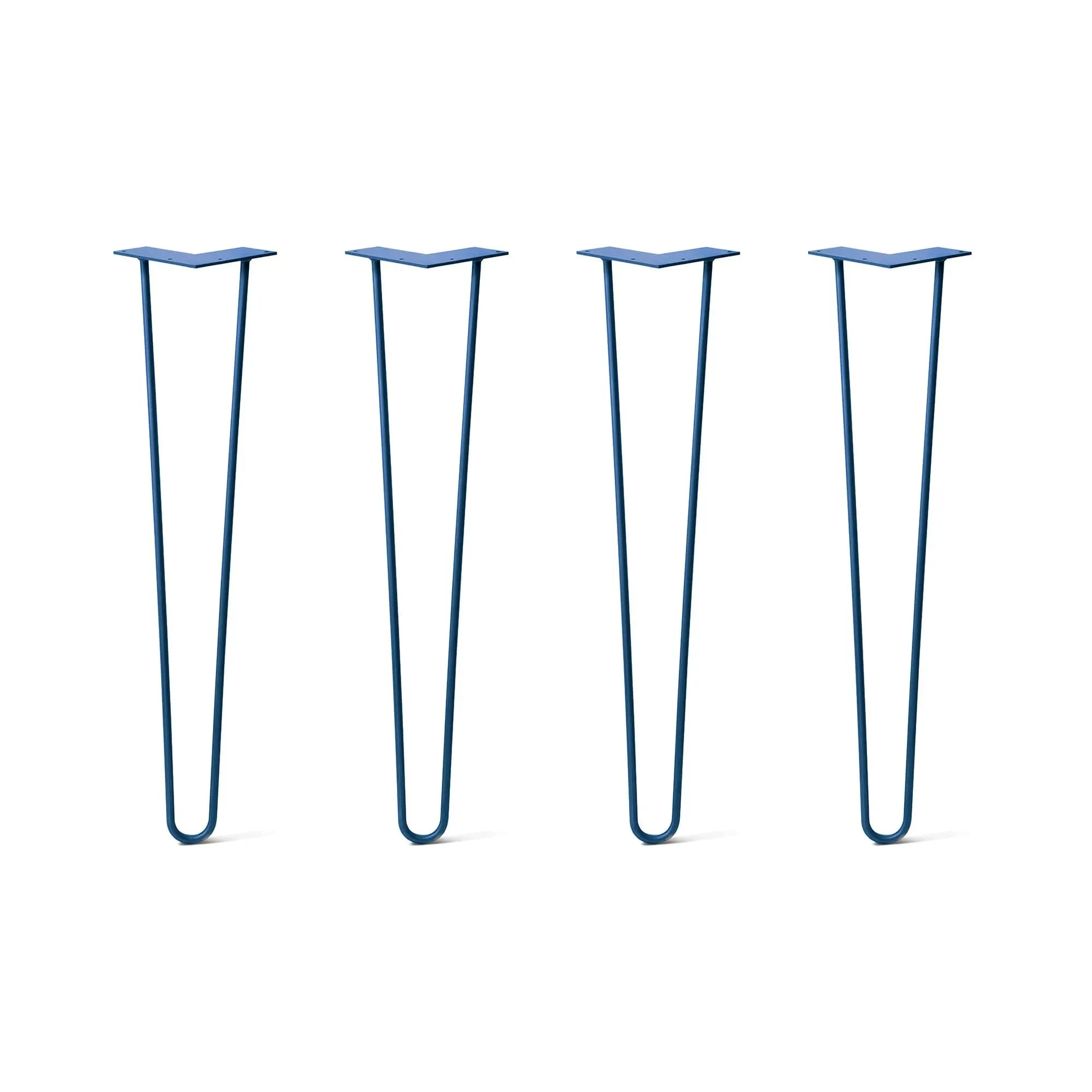 Hairpin Legs Set of 4, 2-Rod Design - Midnight Blue (Navy) Powder Coated Finish