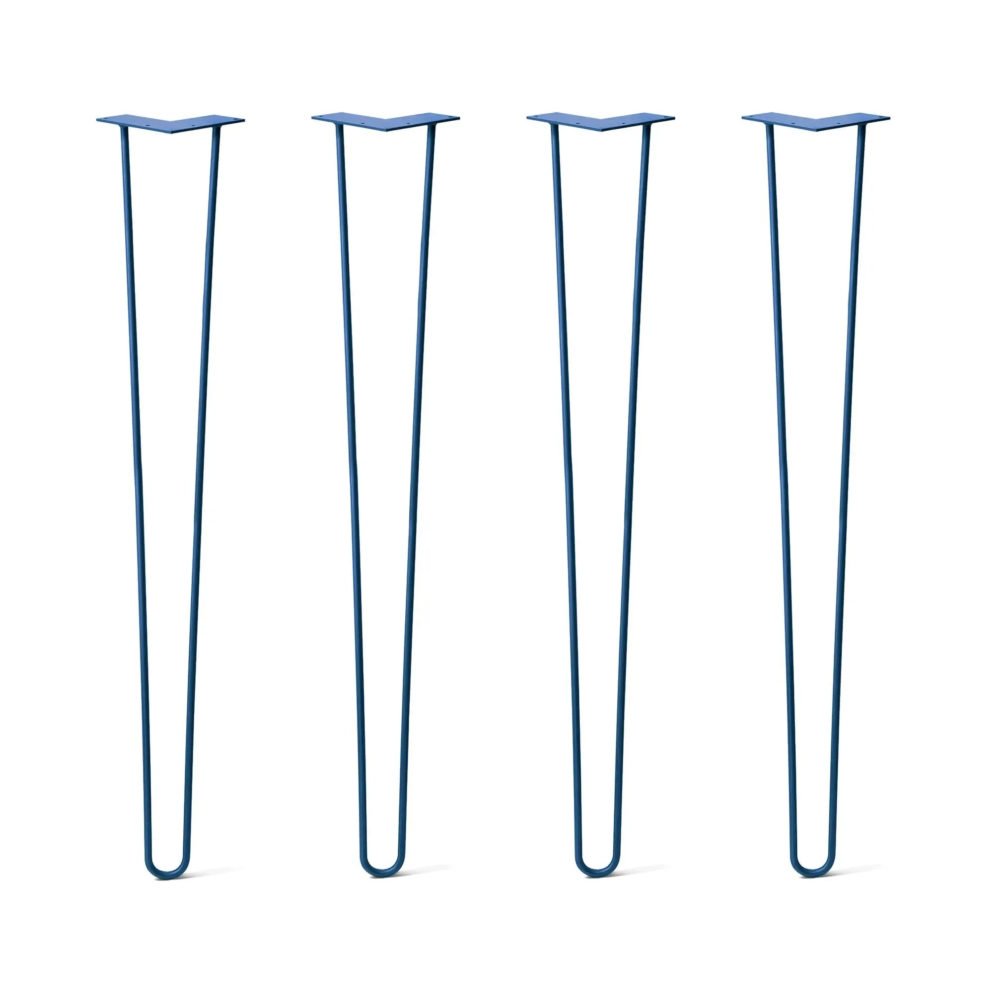 Hairpin Legs Set of 4, 2-Rod Design - Midnight Blue (Navy) Powder Coated Finish