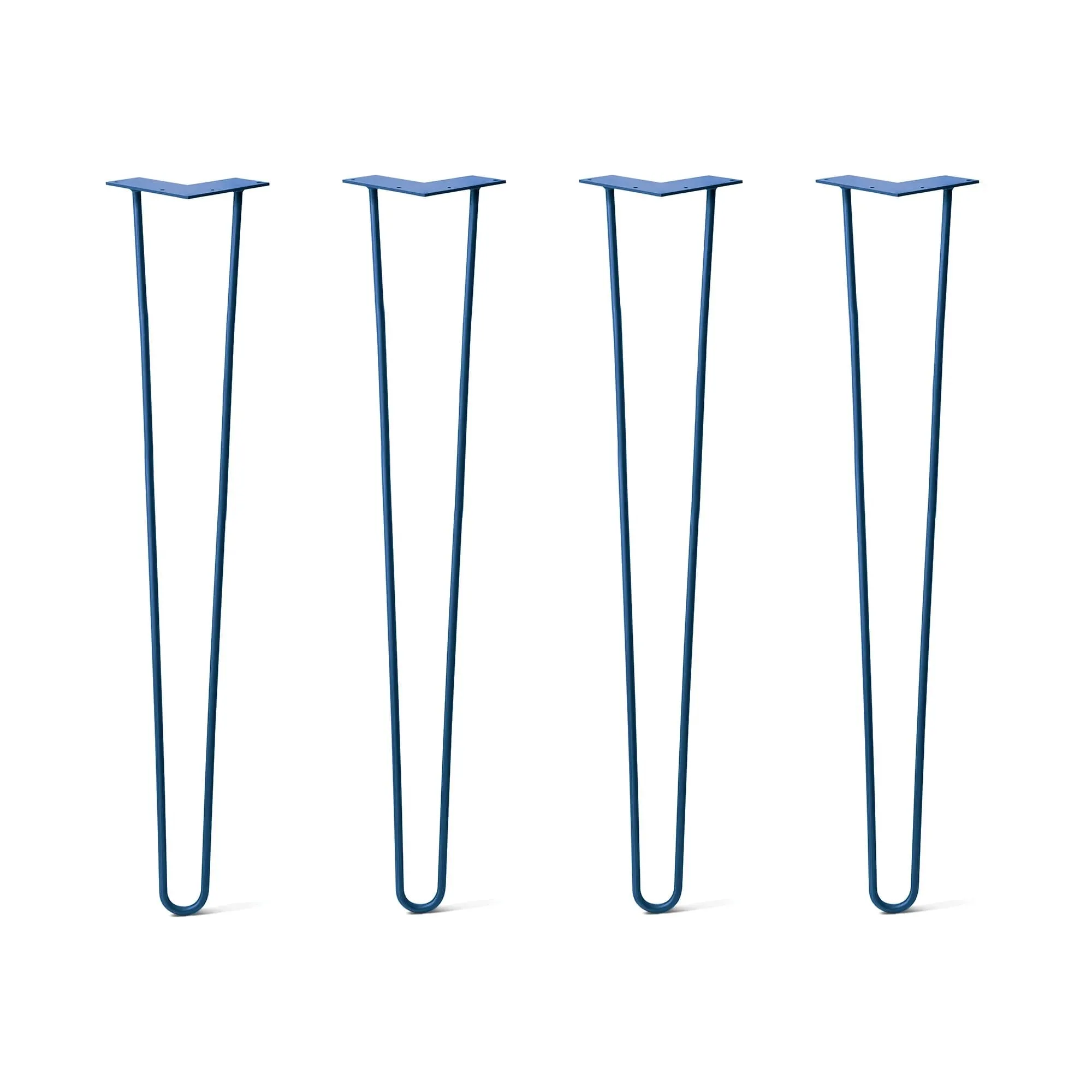 Hairpin Legs Set of 4, 2-Rod Design - Midnight Blue (Navy) Powder Coated Finish