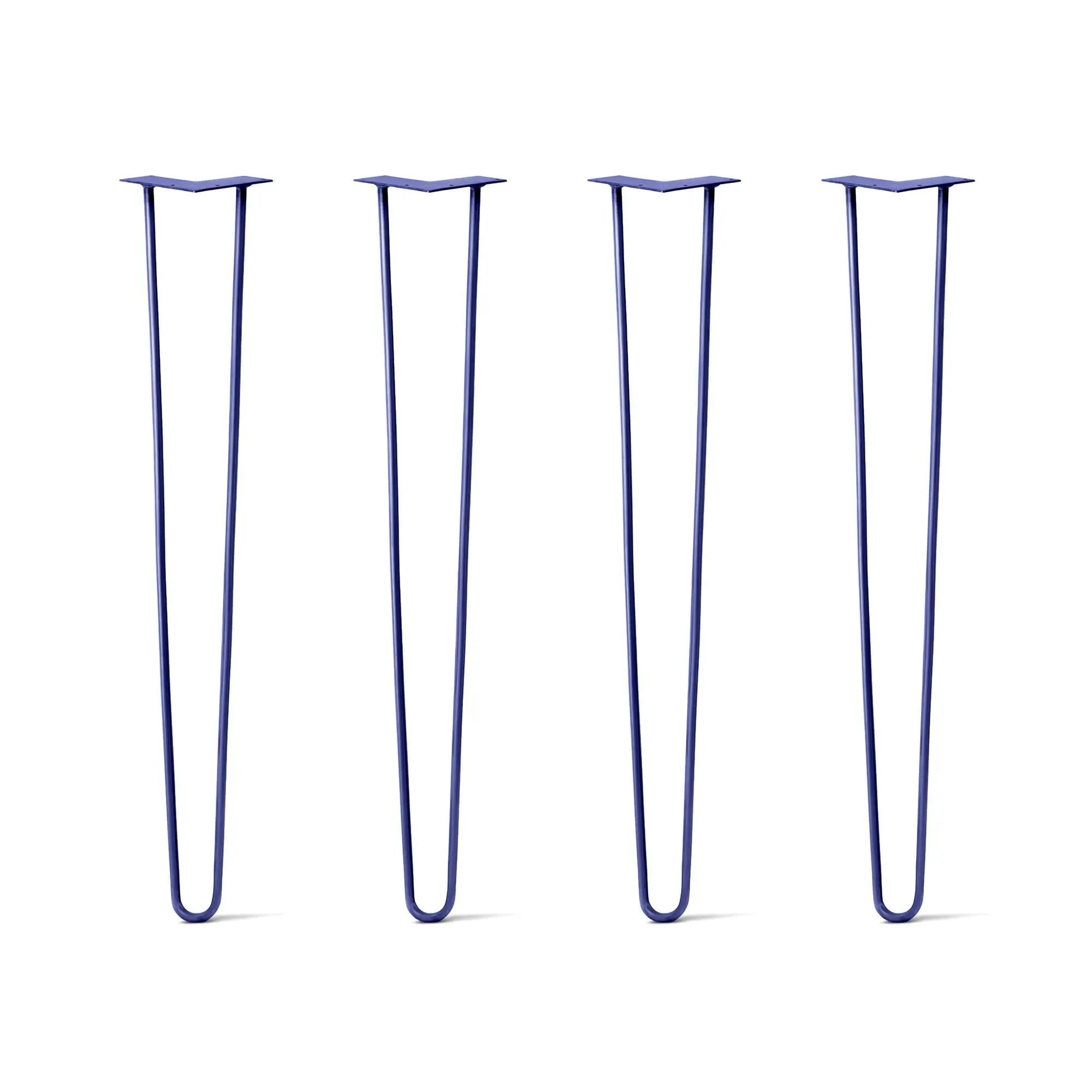 Hairpin Legs Set of 4, 2-Rod Design - Midnight Blue (Navy) Powder Coated Finish