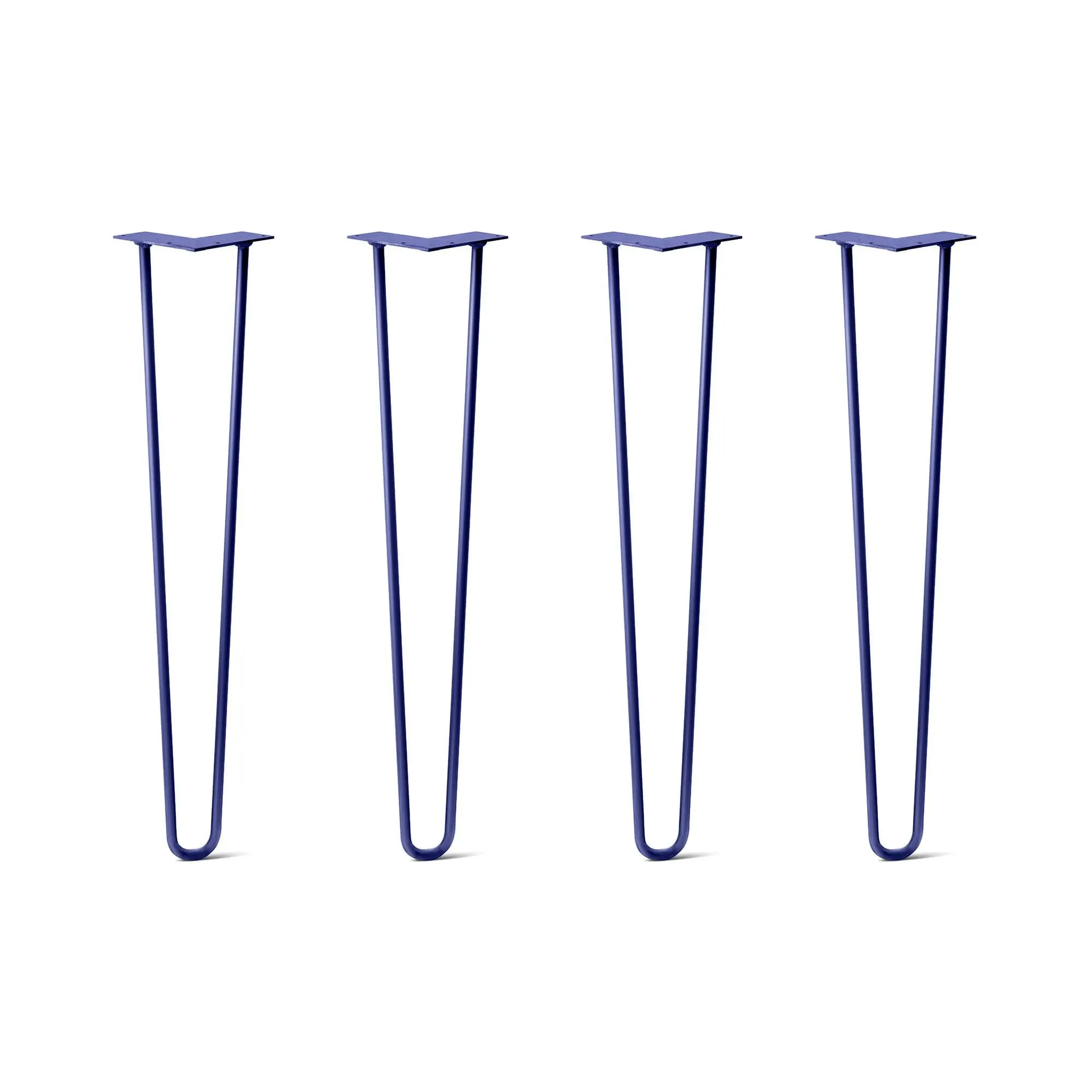 Hairpin Legs Set of 4, 2-Rod Design - Midnight Blue (Navy) Powder Coated Finish