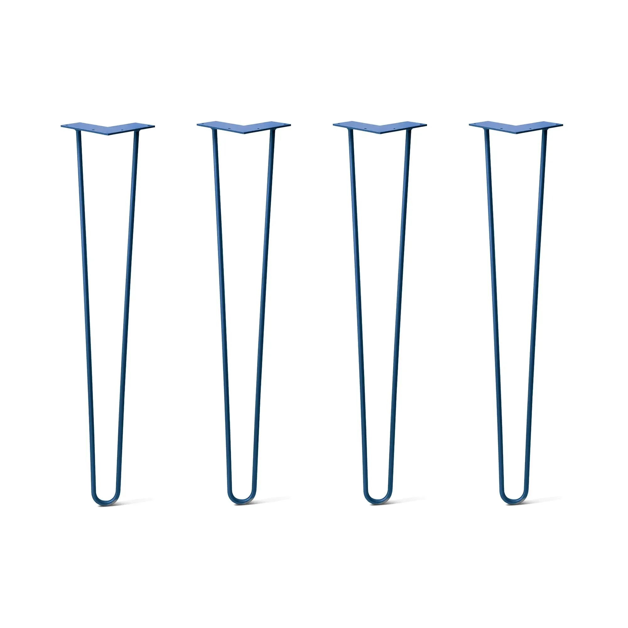 Hairpin Legs Set of 4, 2-Rod Design - Midnight Blue (Navy) Powder Coated Finish