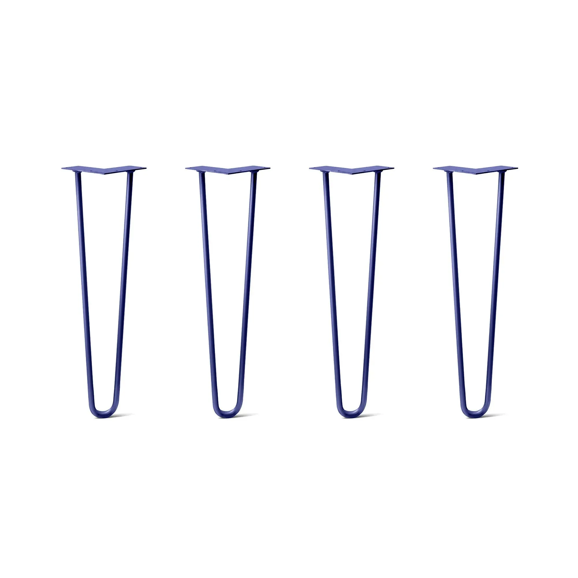 Hairpin Legs Set of 4, 2-Rod Design - Midnight Blue (Navy) Powder Coated Finish