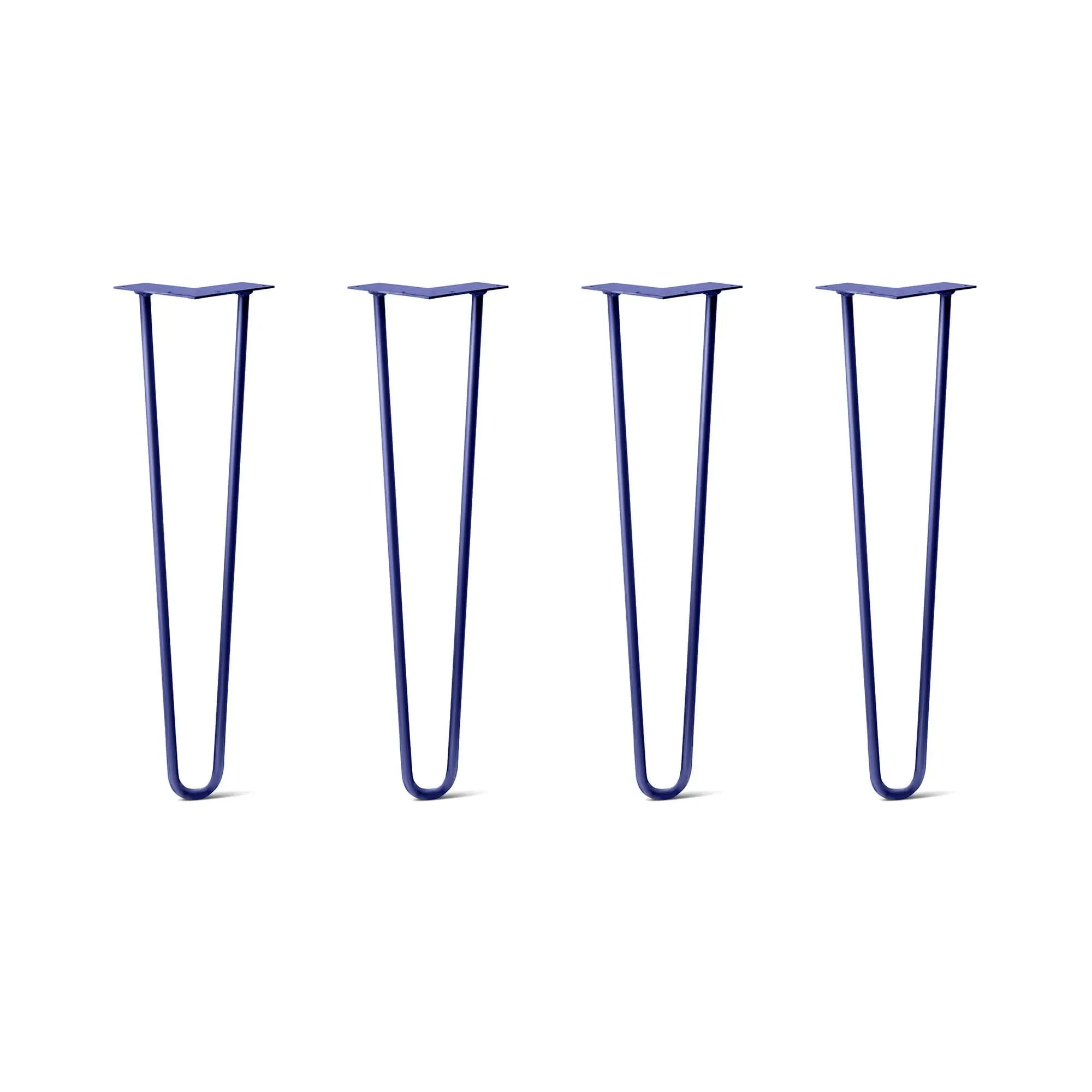 Hairpin Legs Set of 4, 2-Rod Design - Midnight Blue (Navy) Powder Coated Finish