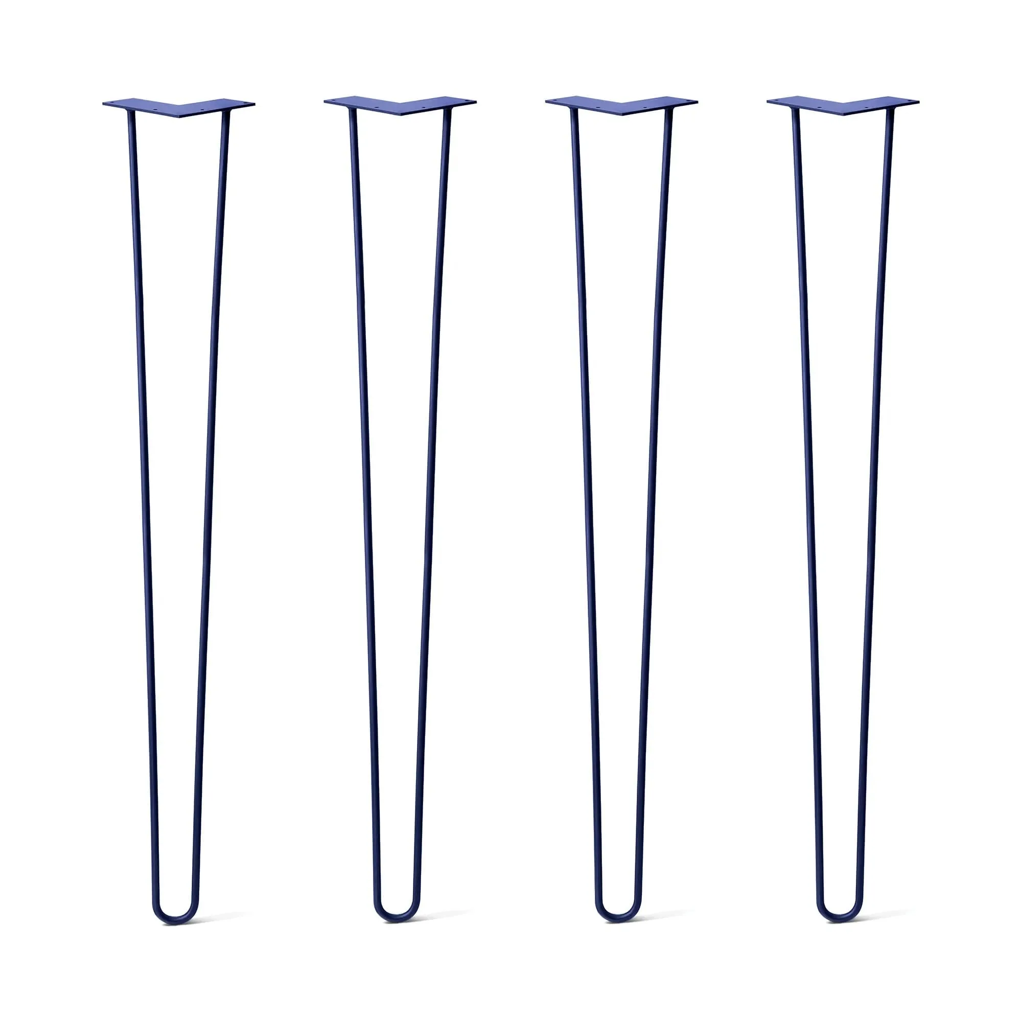 Hairpin Legs Set of 4, 2-Rod Design - Midnight Blue (Navy) Powder Coated Finish