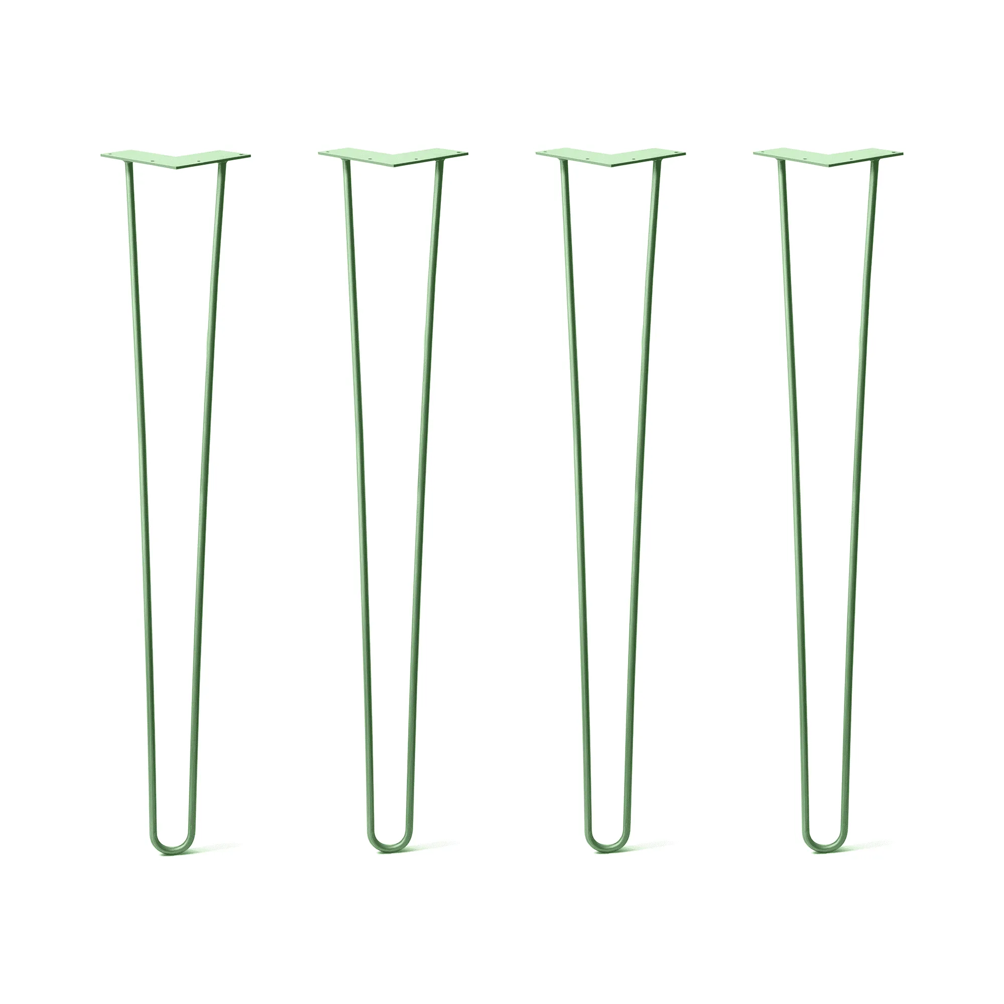 Hairpin Legs Set of 4, 2-Rod Design - Mint Powder Coated Finish