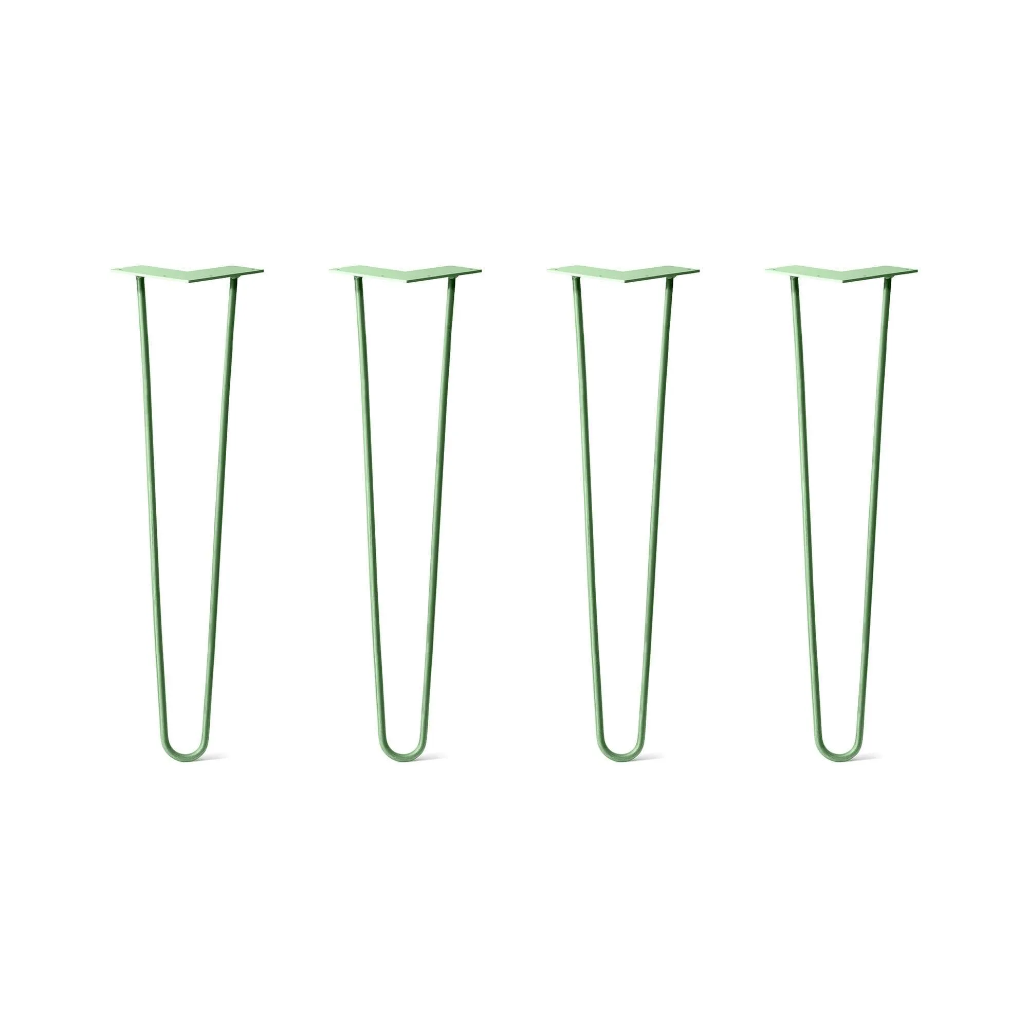 Hairpin Legs Set of 4, 2-Rod Design - Mint Powder Coated Finish