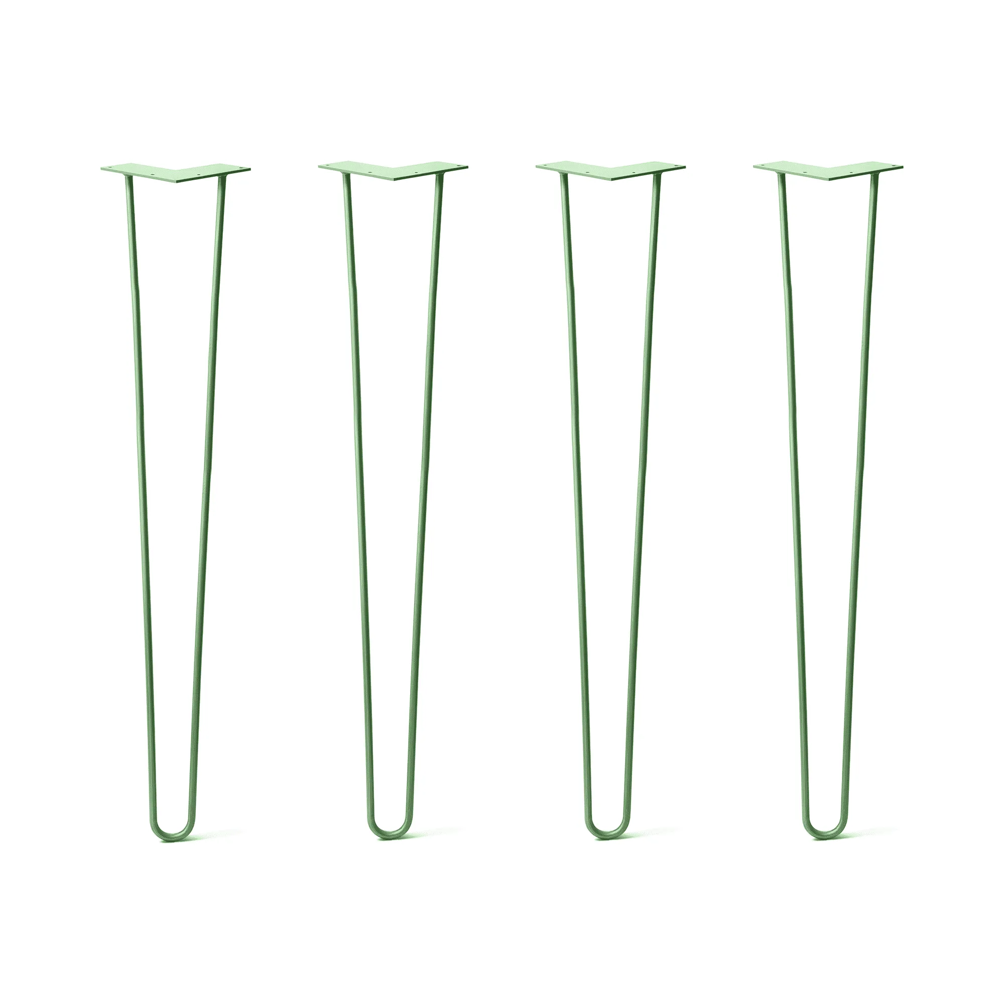 Hairpin Legs Set of 4, 2-Rod Design - Mint Powder Coated Finish