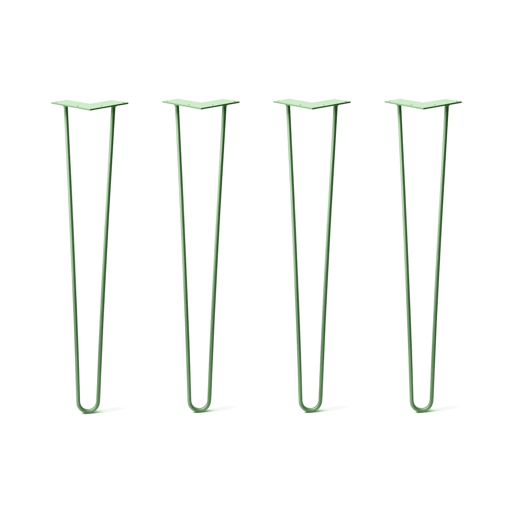 Hairpin Legs Set of 4, 2-Rod Design - Mint Powder Coated Finish