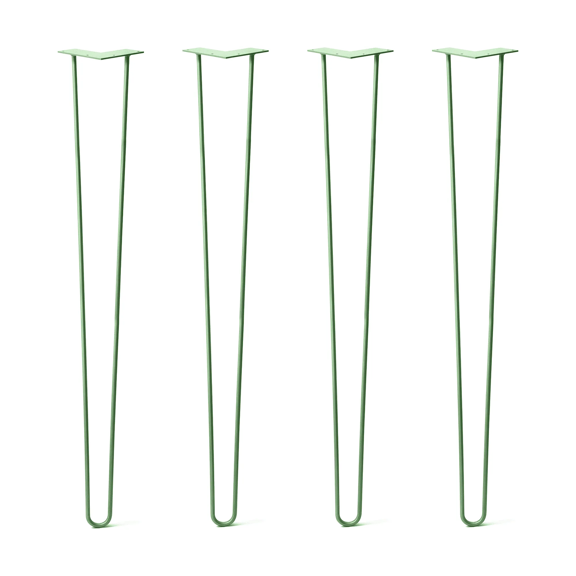 Hairpin Legs Set of 4, 2-Rod Design - Mint Powder Coated Finish