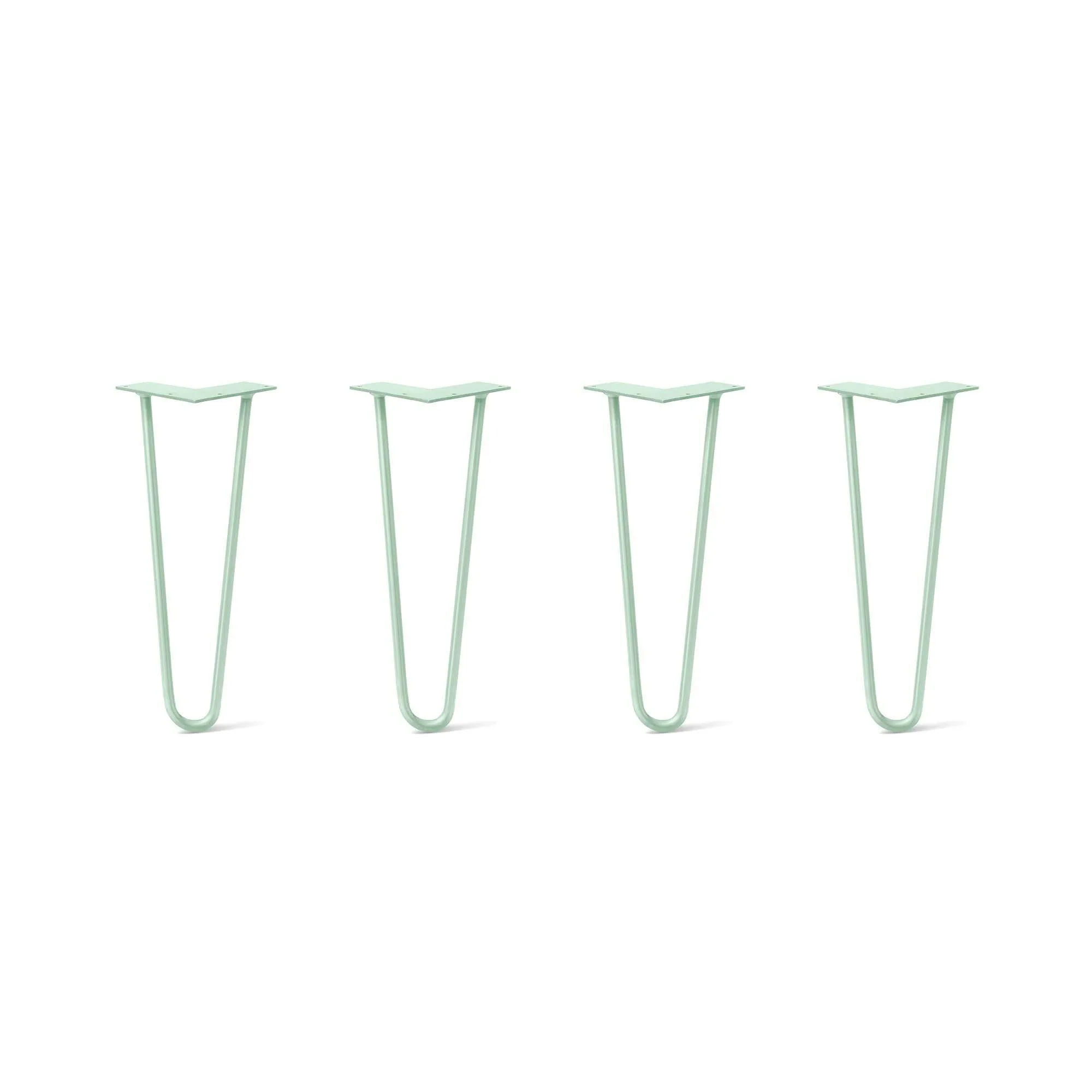 Hairpin Legs Set of 4, 2-Rod Design - Mint Powder Coated Finish