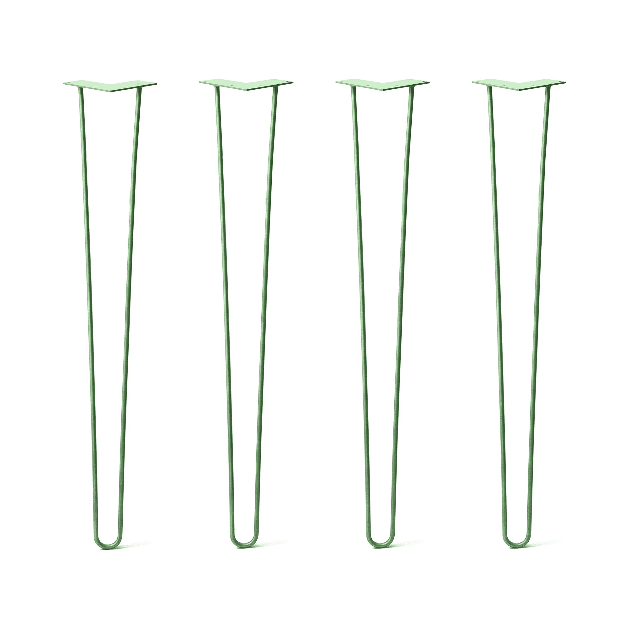 Hairpin Legs Set of 4, 2-Rod Design - Mint Powder Coated Finish