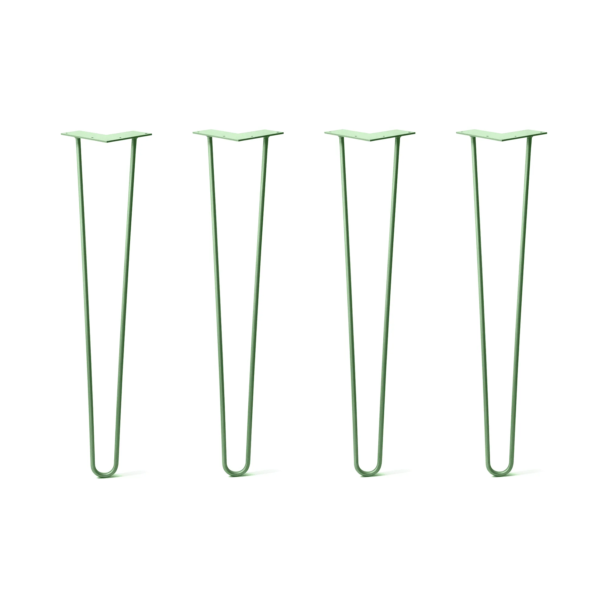 Hairpin Legs Set of 4, 2-Rod Design - Mint Powder Coated Finish