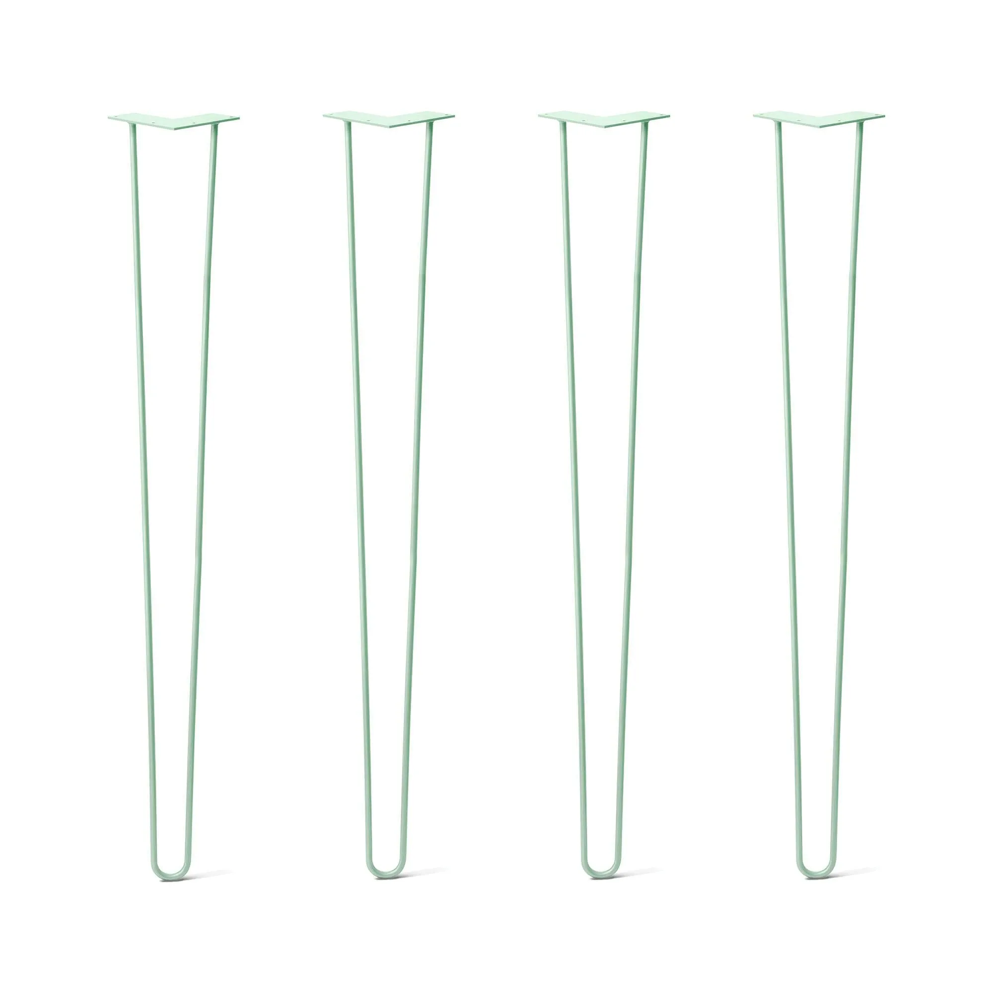 Hairpin Legs Set of 4, 2-Rod Design - Mint Powder Coated Finish