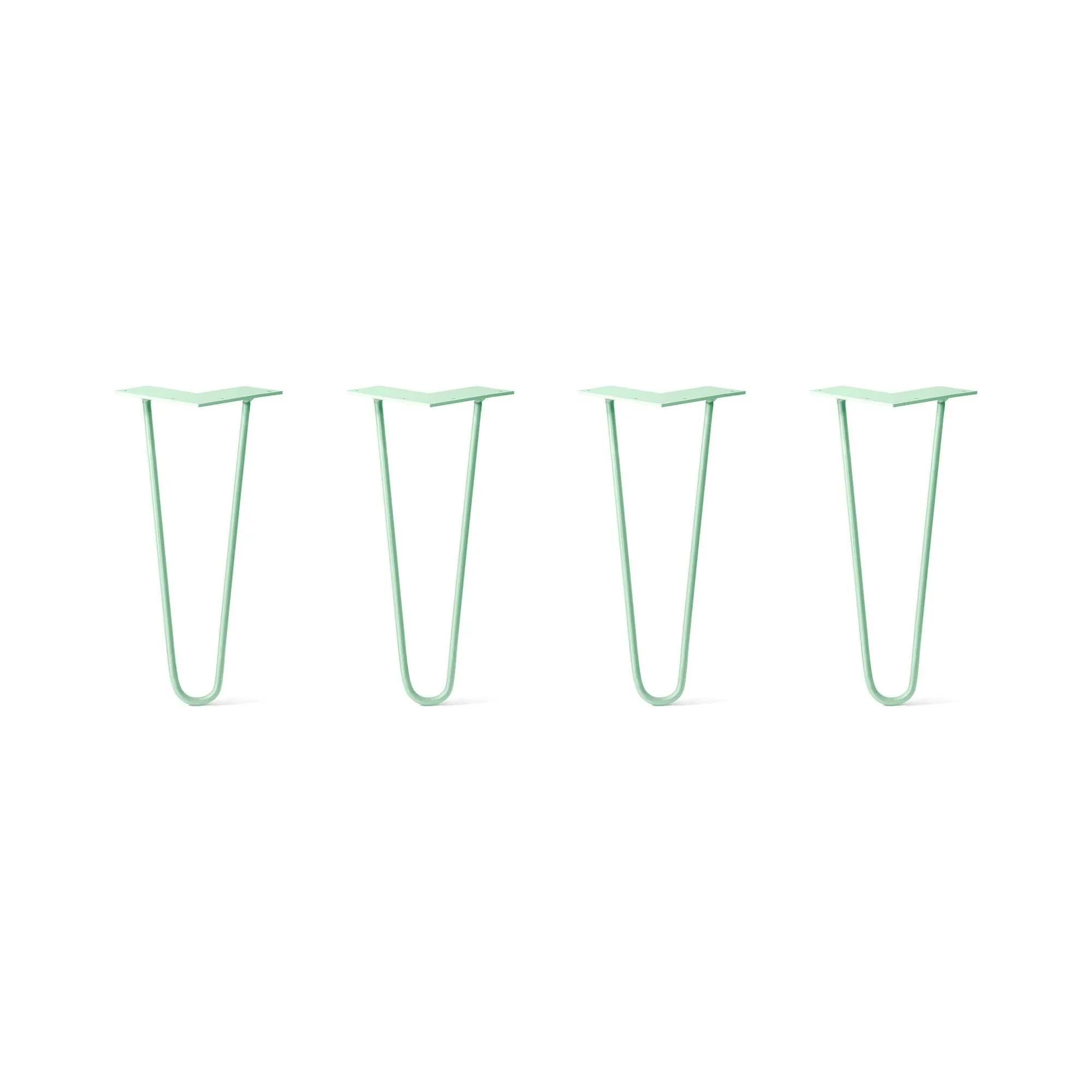 Hairpin Legs Set of 4, 2-Rod Design - Mint Powder Coated Finish