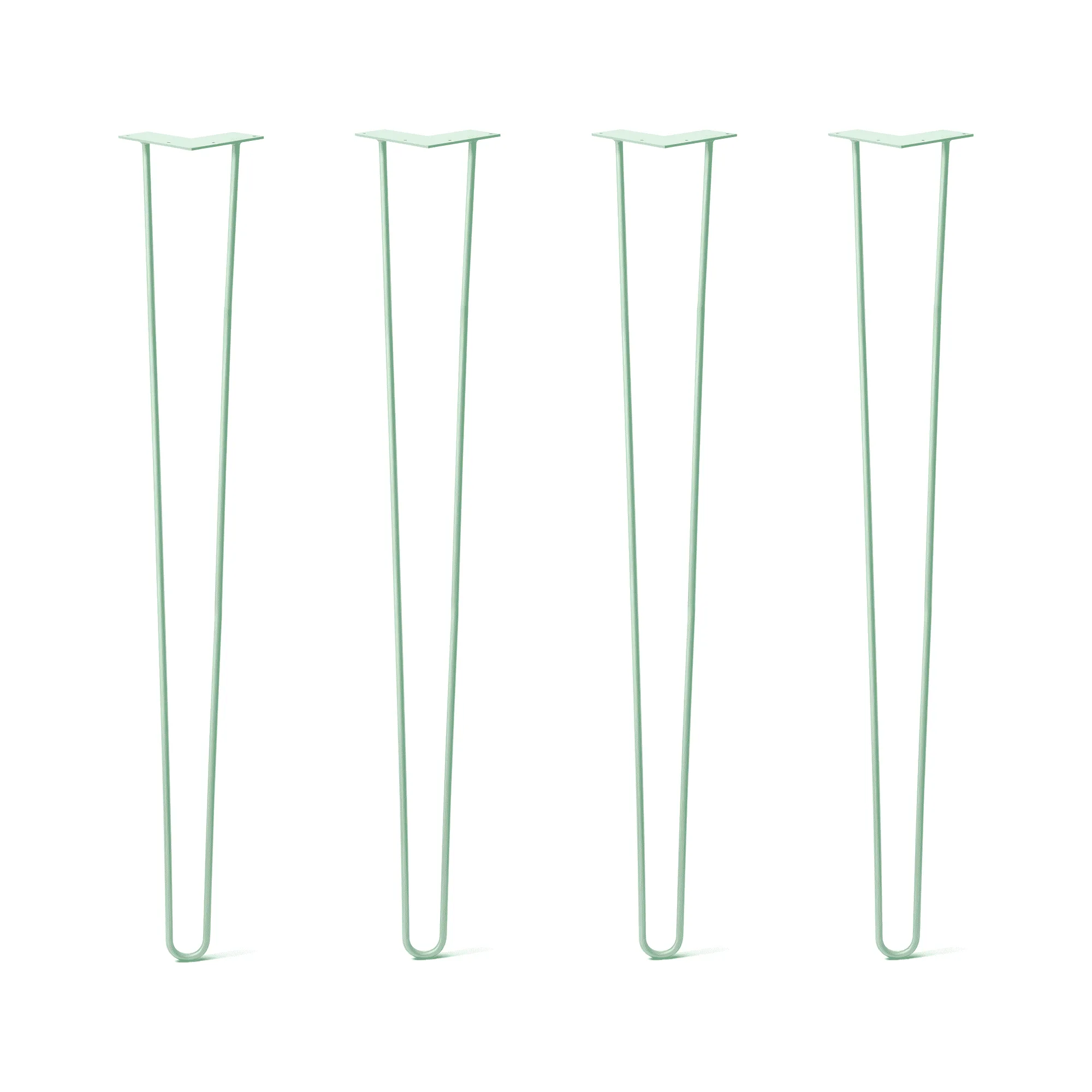 Hairpin Legs Set of 4, 2-Rod Design - Mint Powder Coated Finish