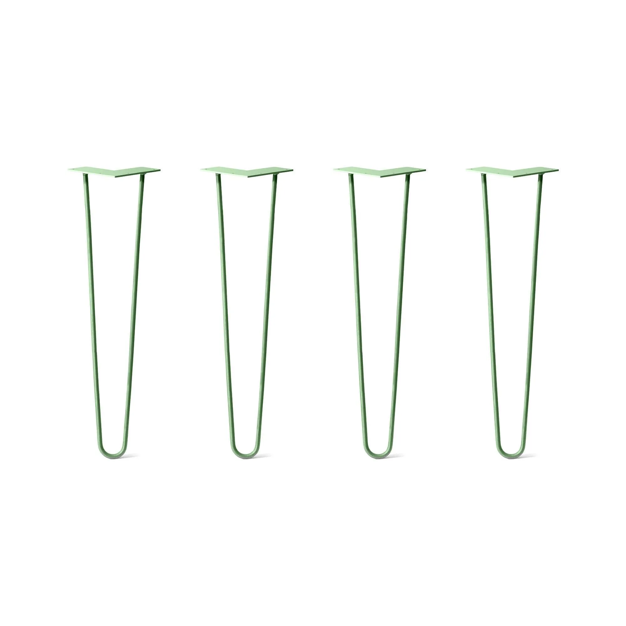 Hairpin Legs Set of 4, 2-Rod Design - Mint Powder Coated Finish